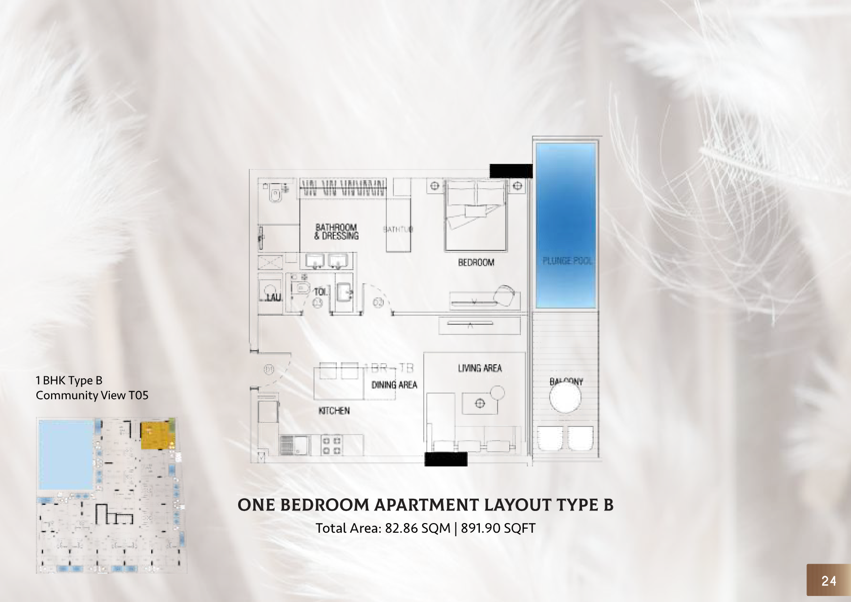 Sky Suites by Peace Homes 1BR floor plan