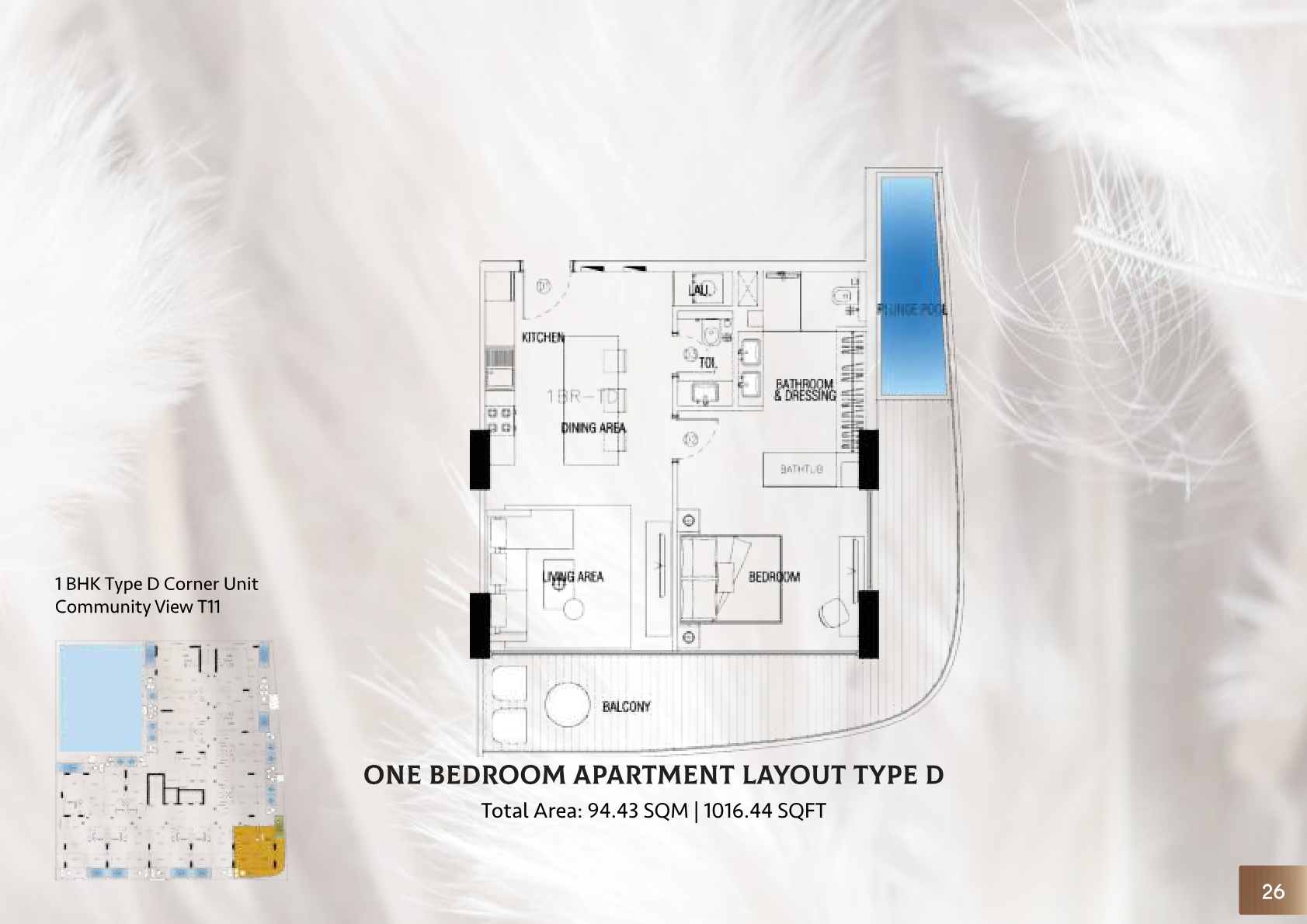 Sky Suites by Peace Homes 1BR floor plan