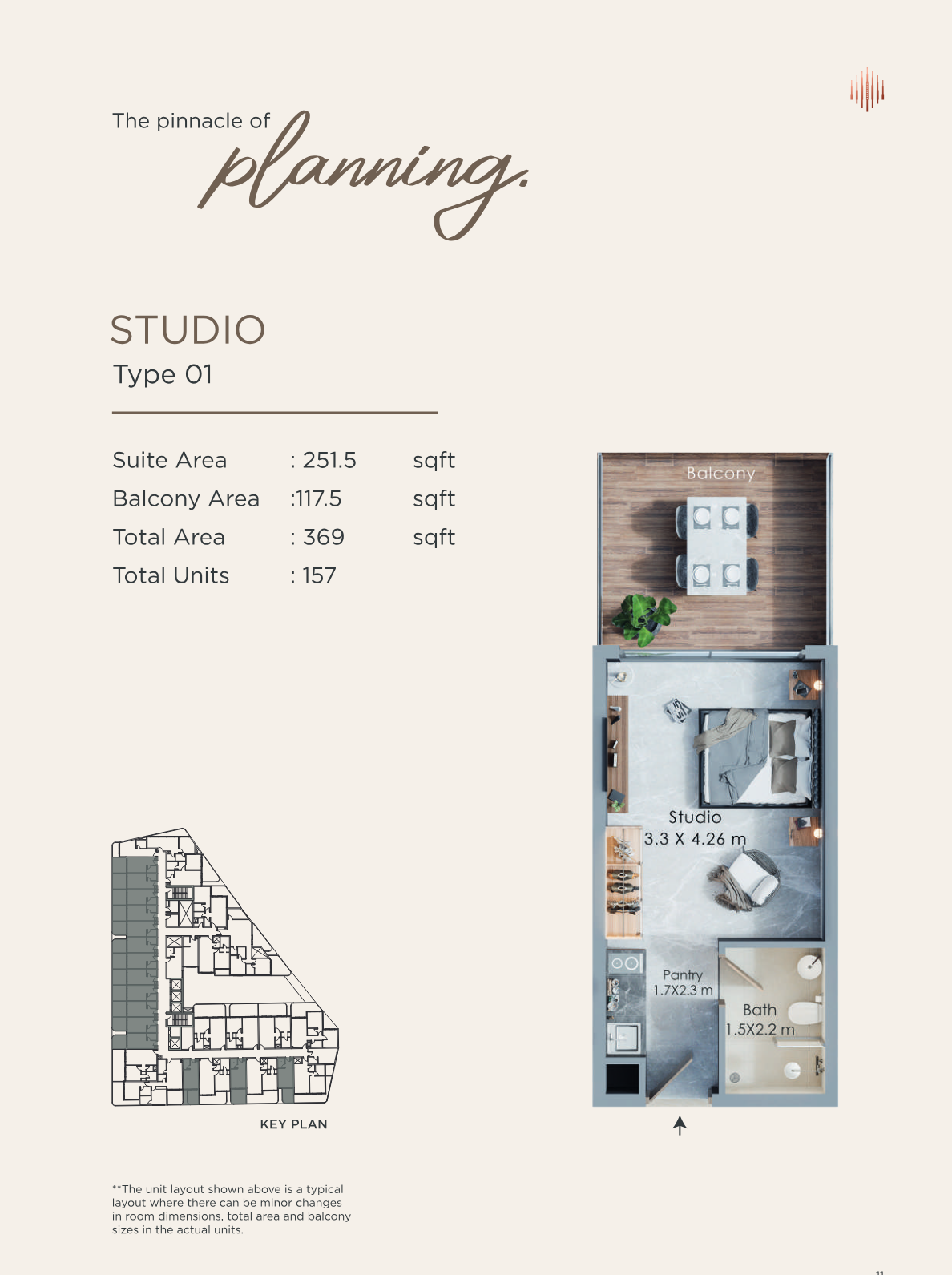 Terra Tower Studio floor plan