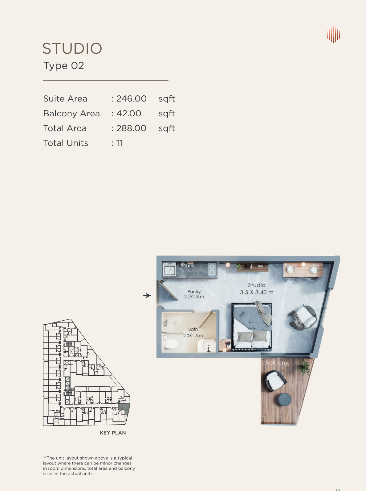 Terra Tower Studio floor plan