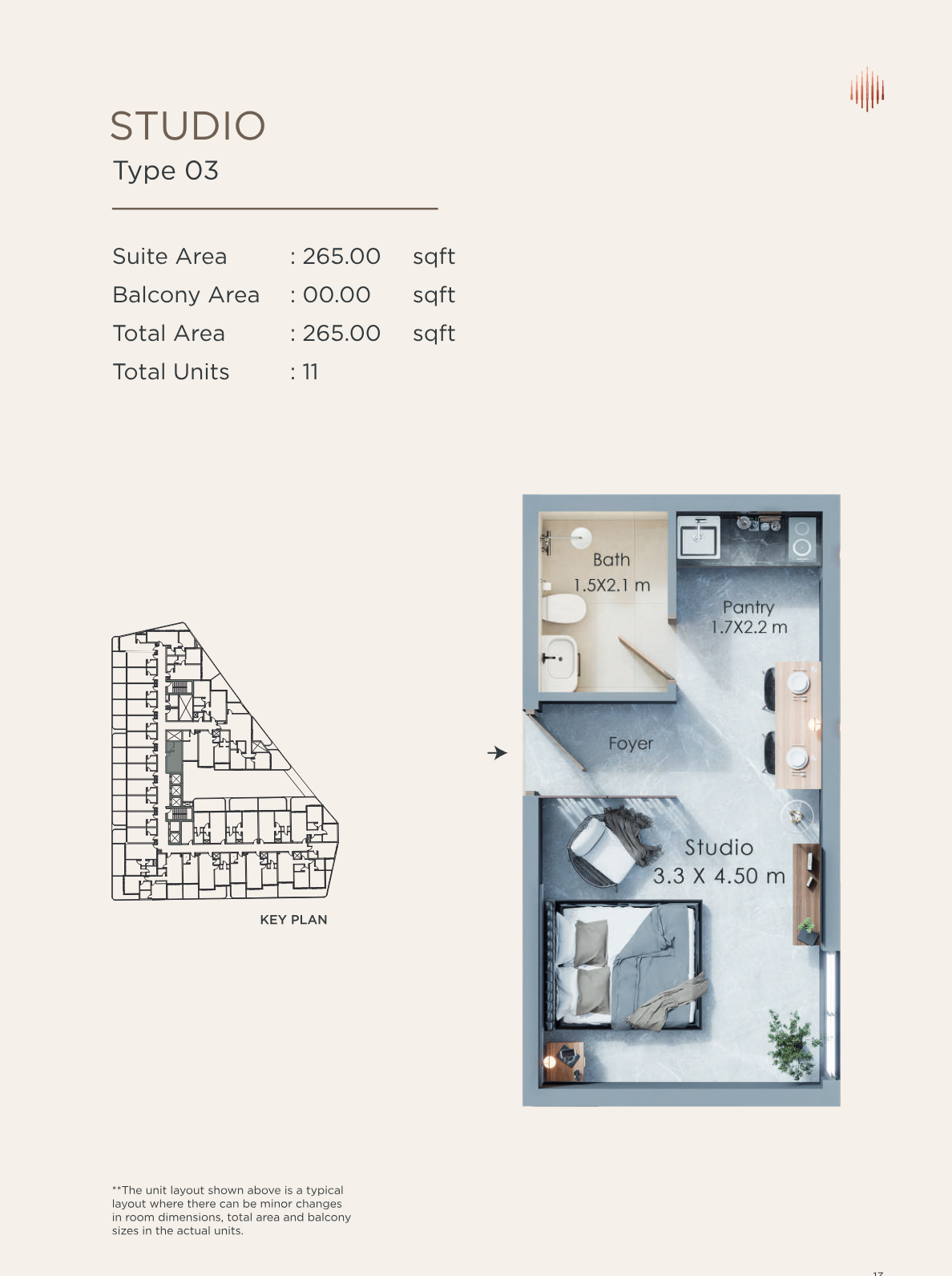 Terra Tower Studio floor plan