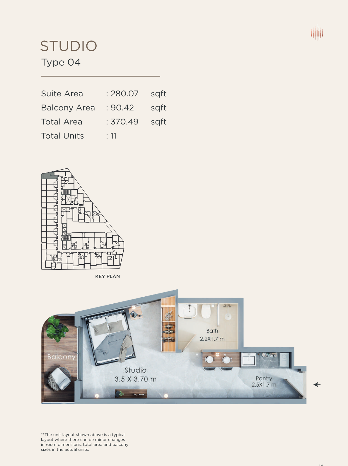 Terra Tower Studio floor plan