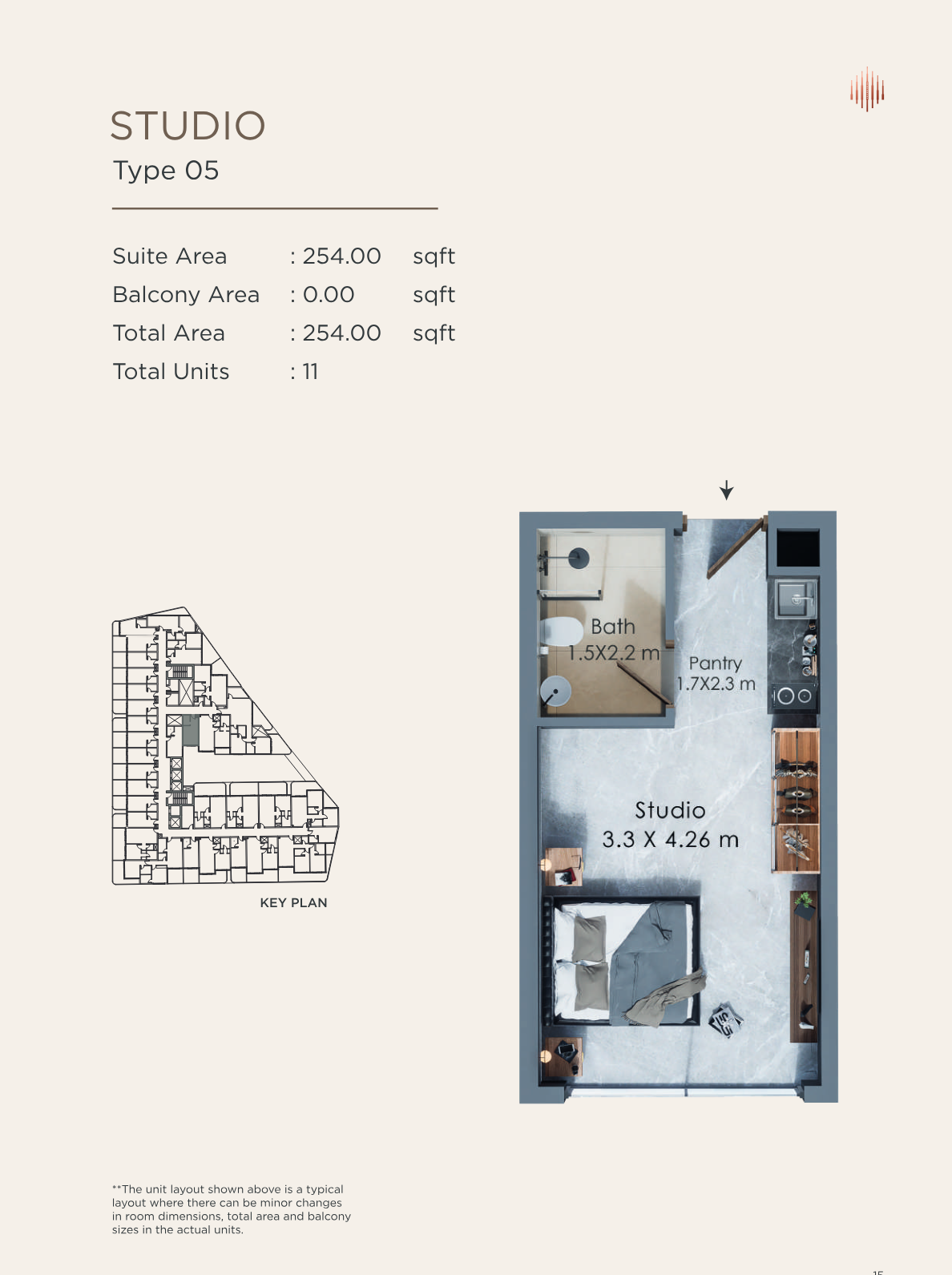Terra Tower Studio floor plan