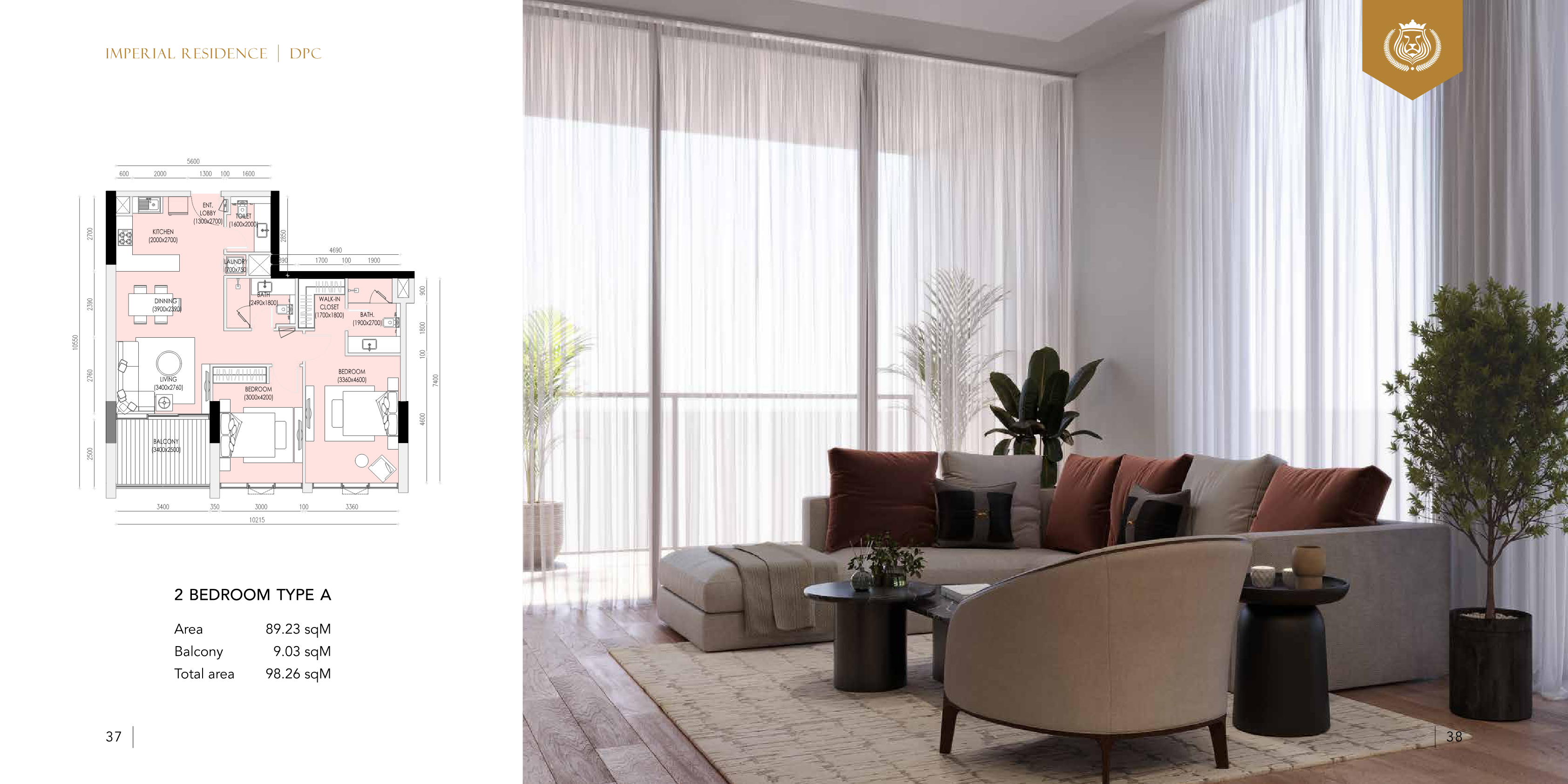 Imperial Residence 2BR floor plan