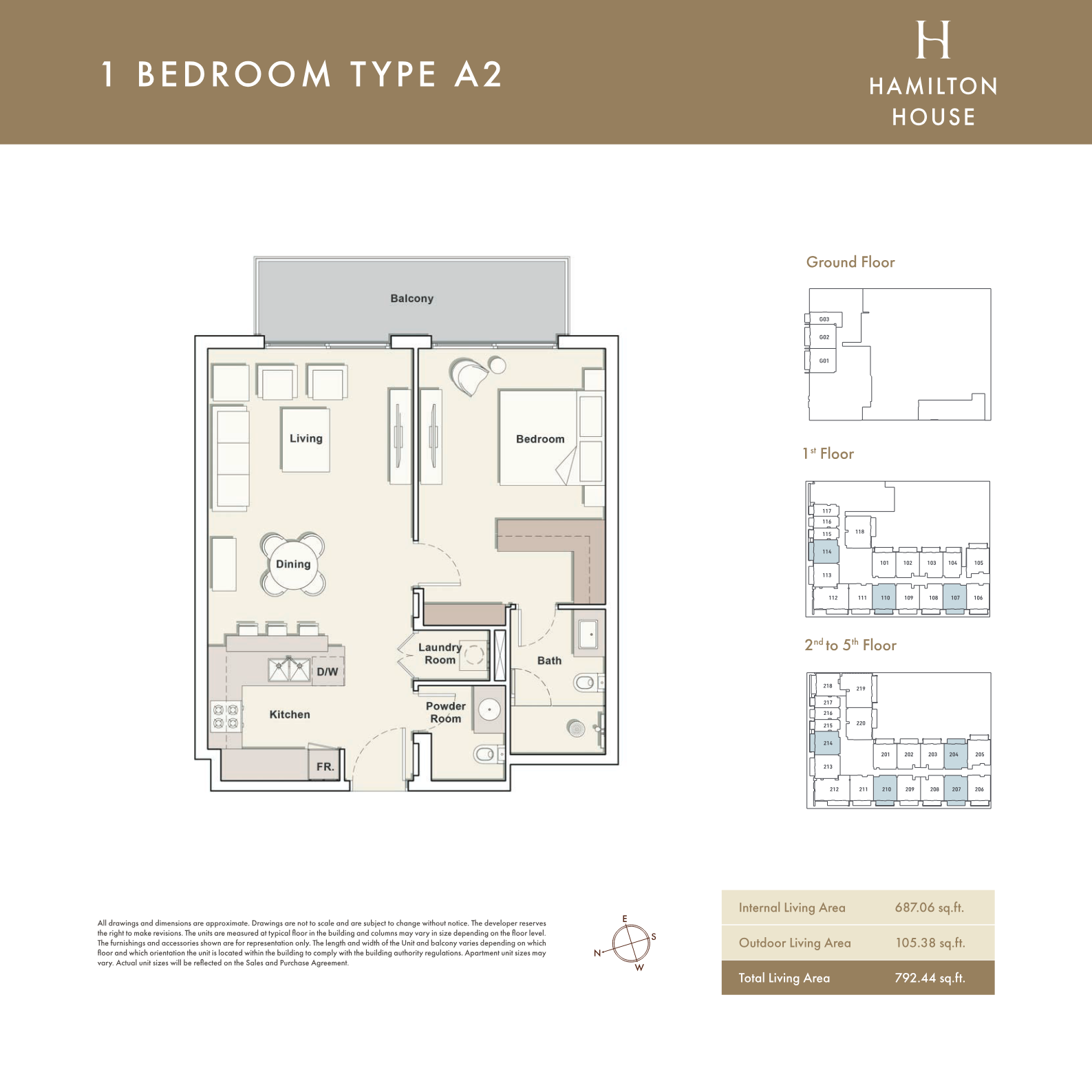 Hamilton House 1BR floor plan