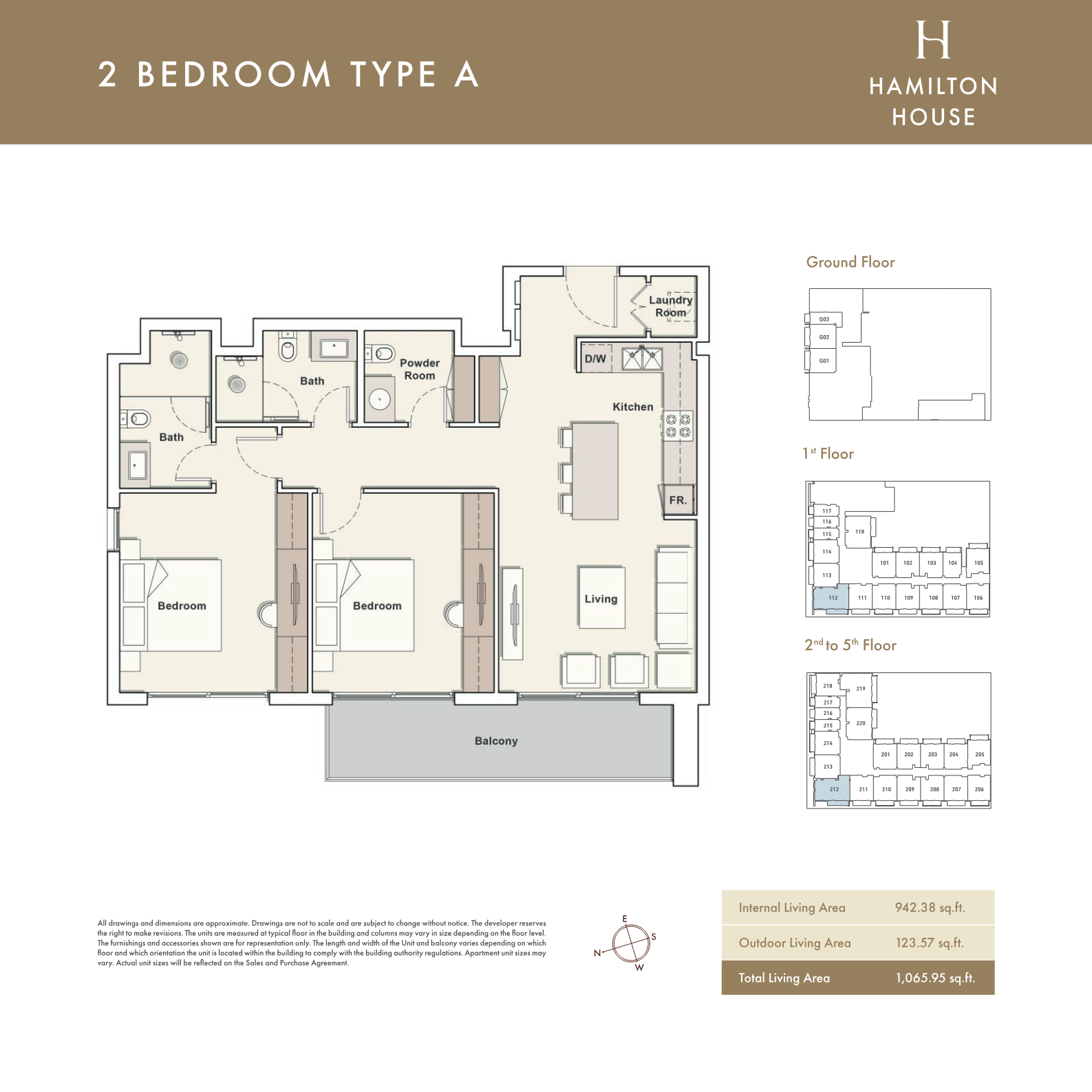 Hamilton House 2BR floor plan