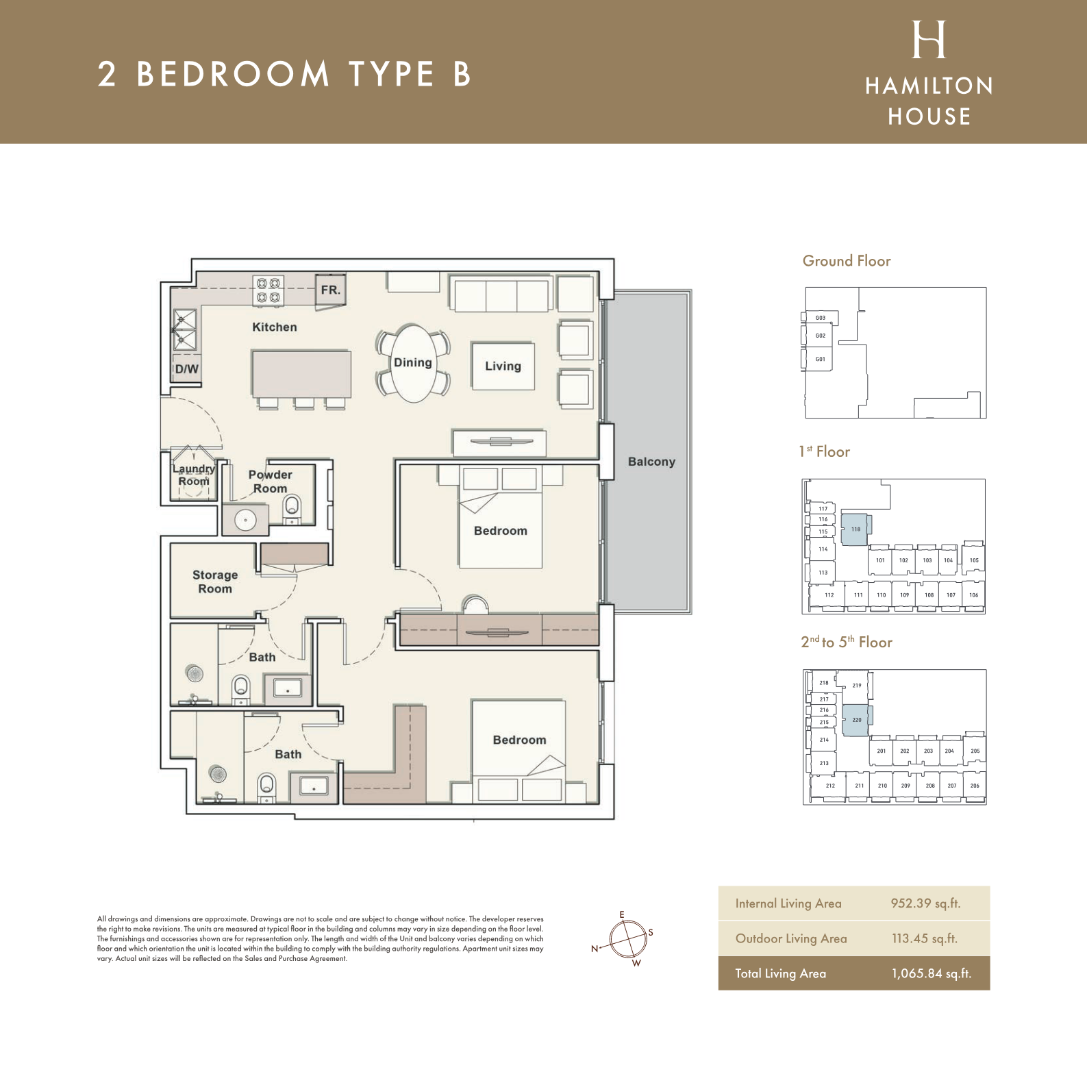 Hamilton House 2BR floor plan
