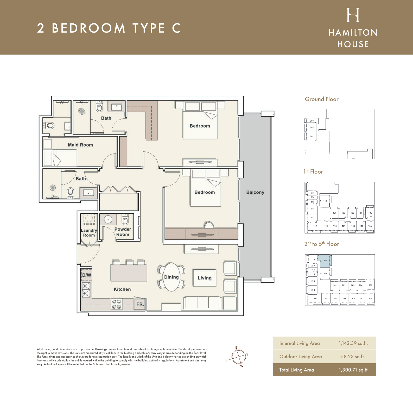 Hamilton House 2BR floor plan