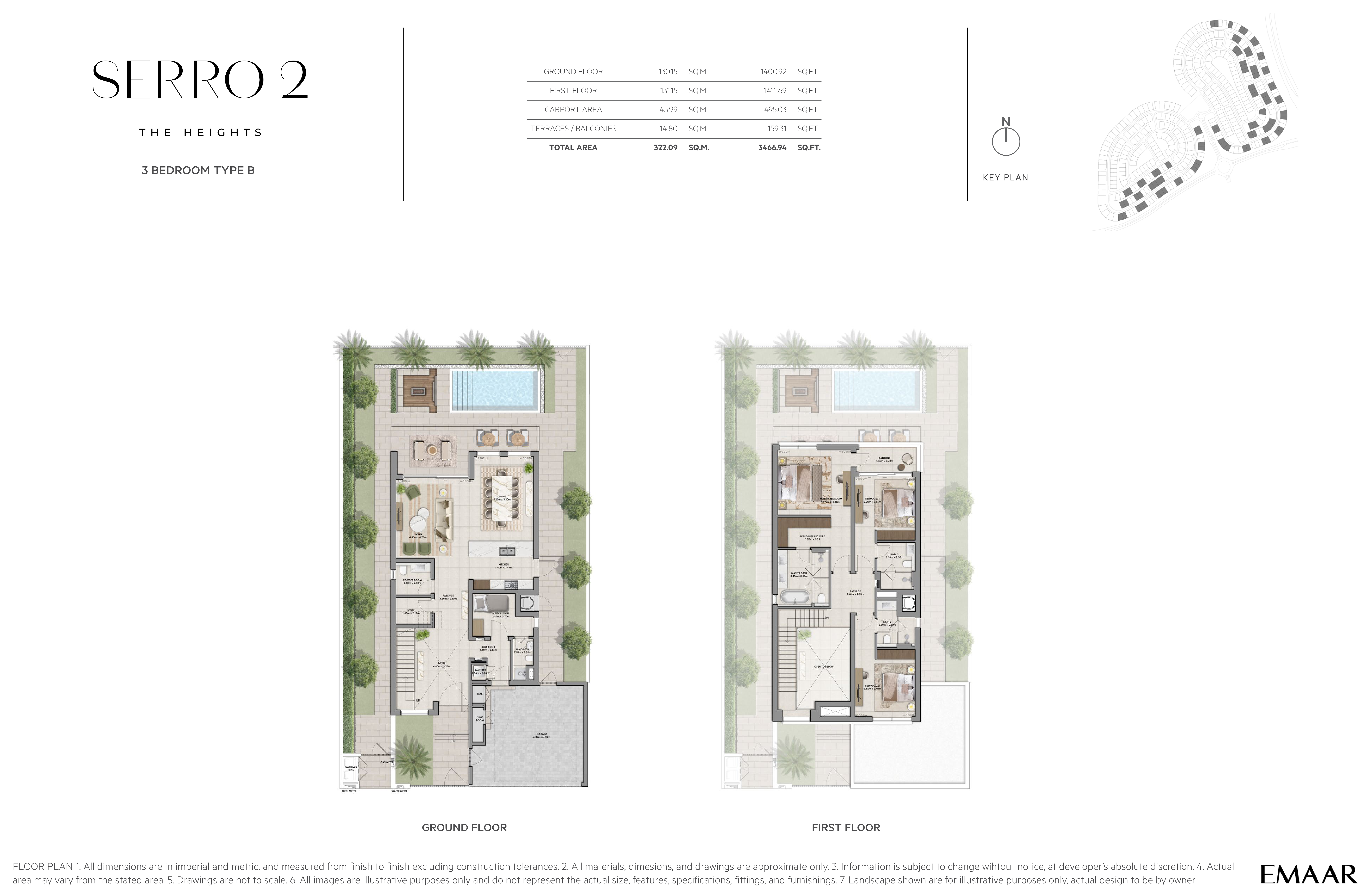 Serro 2 3BR floor plan