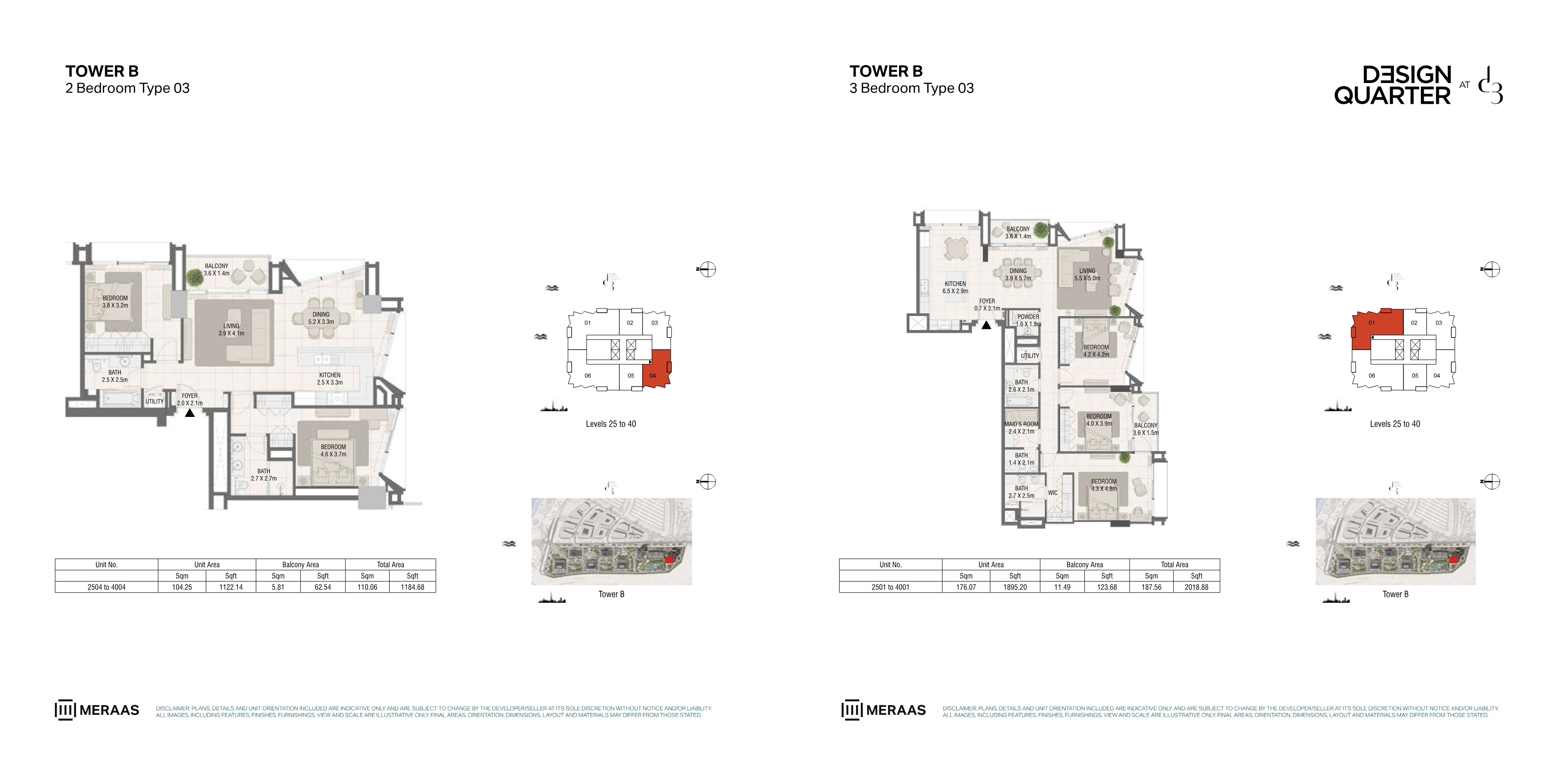 Design Quarter at d3 3BR floor plan
