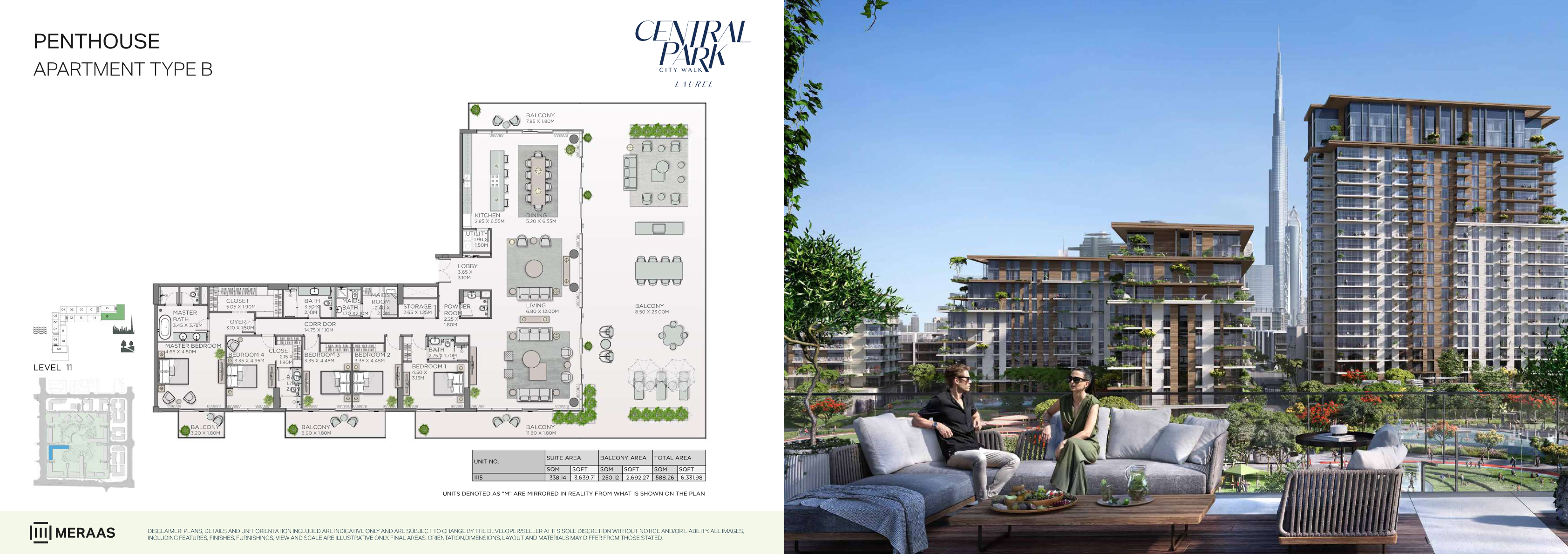 Nad Al Sheba Gardens Villa Plots Penthouse floor plan