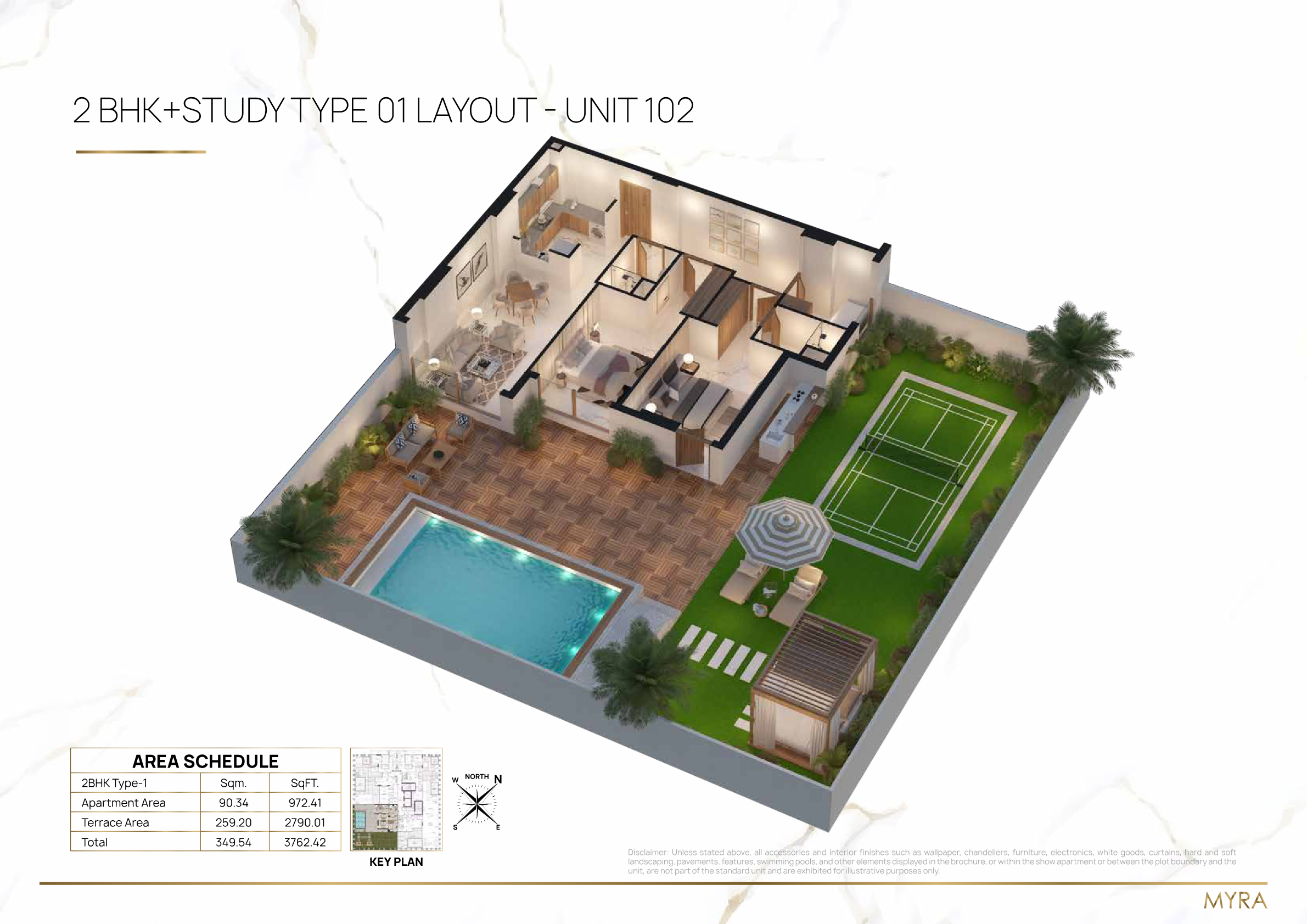 Myra Onyx 2BR floor plan