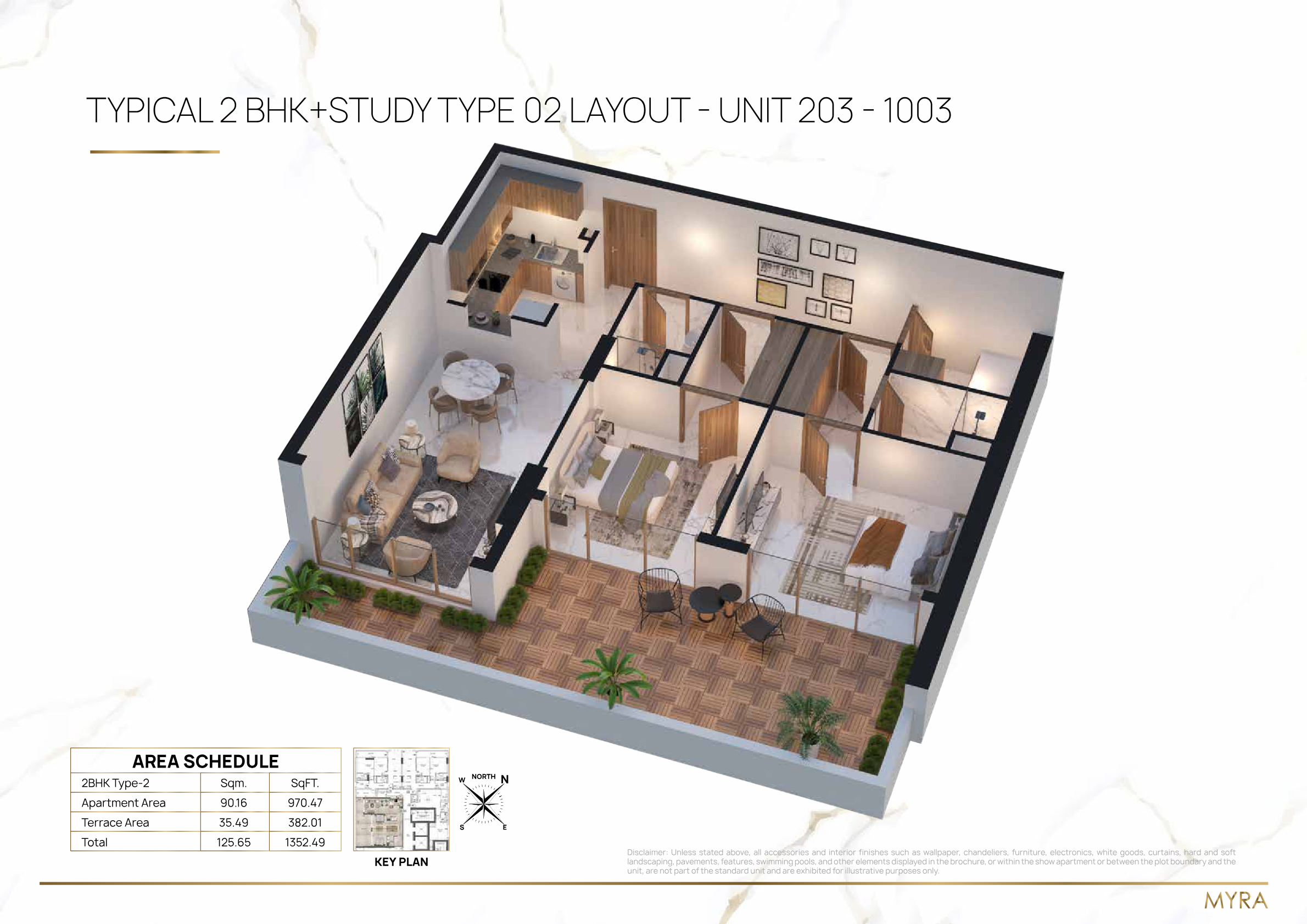 Myra Onyx 2BR floor plan
