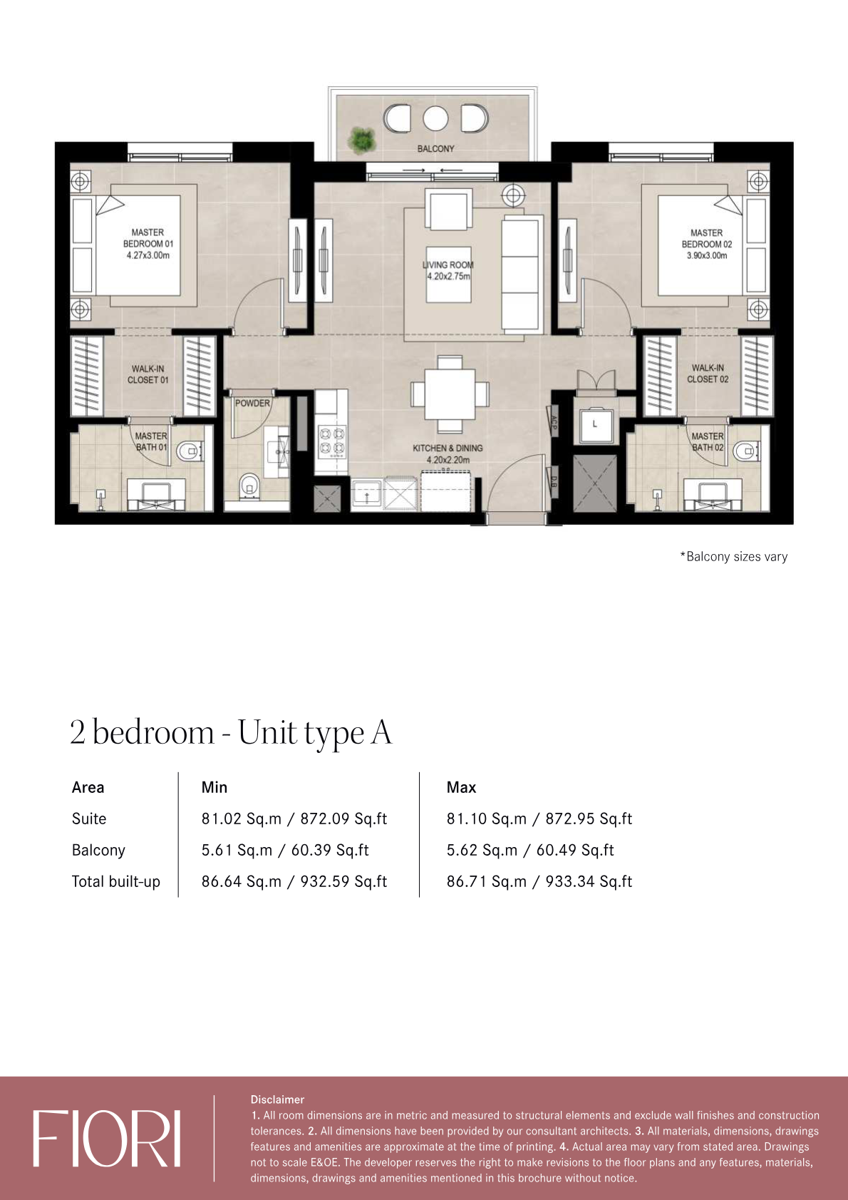 Fiori 2BR floor plan