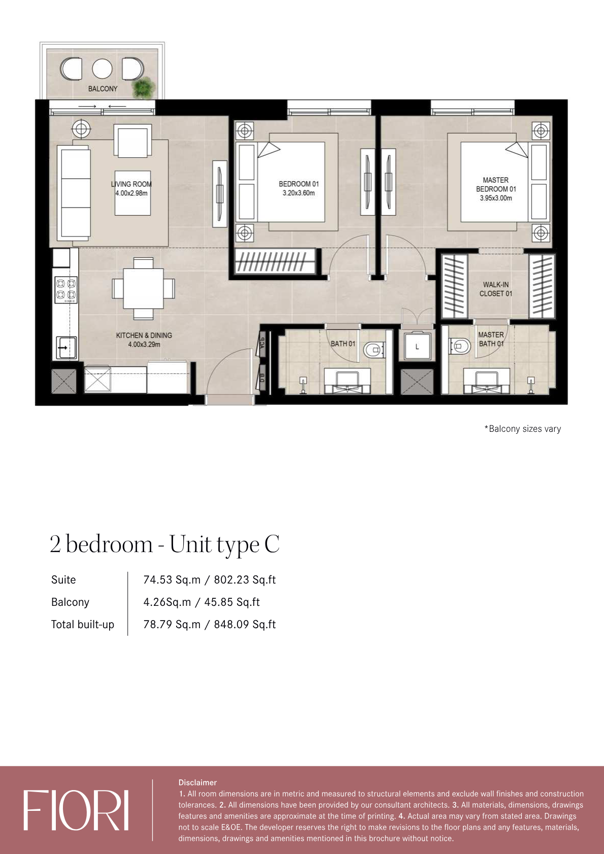 Fiori 2BR floor plan