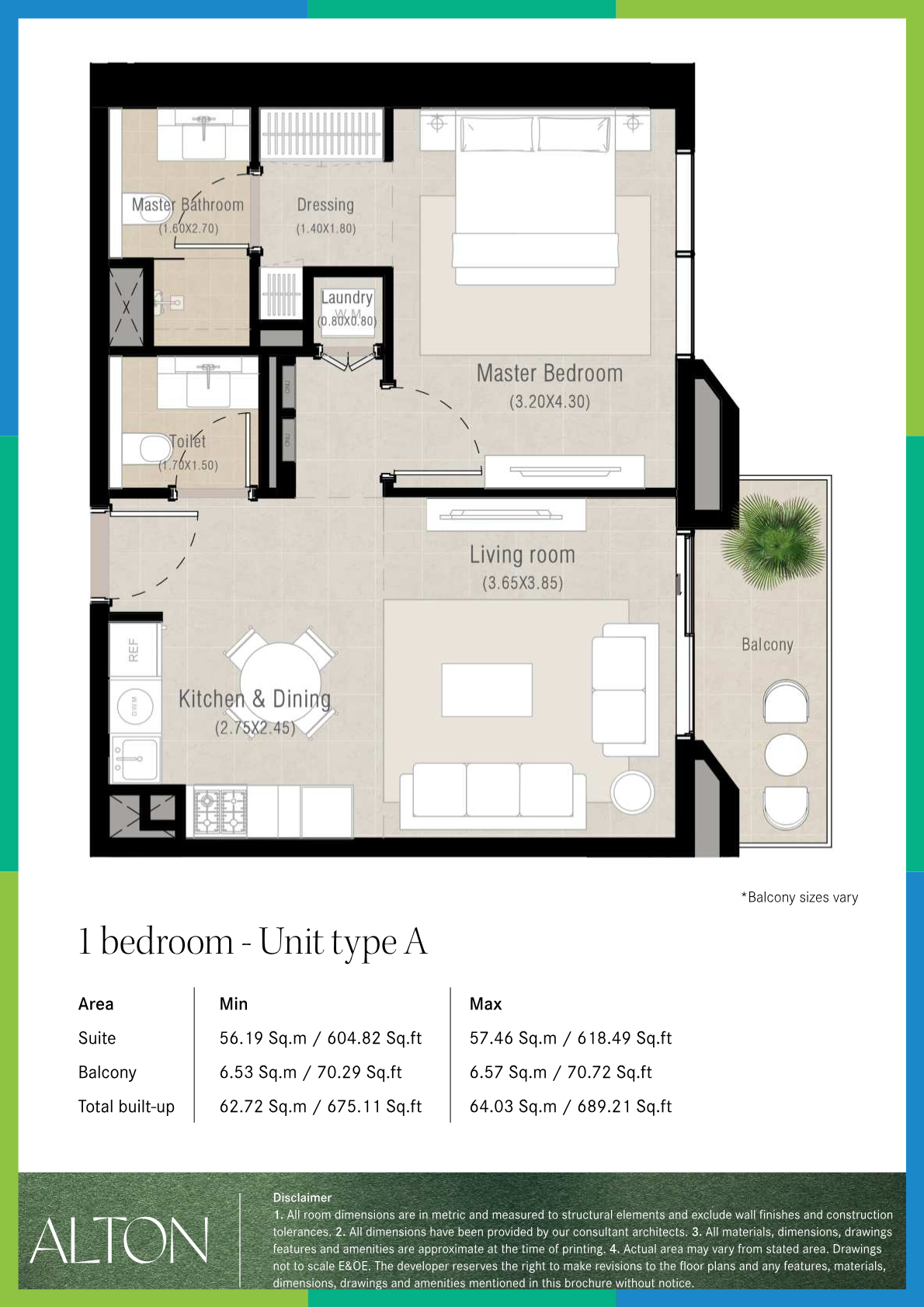 Alton 1BR floor plan