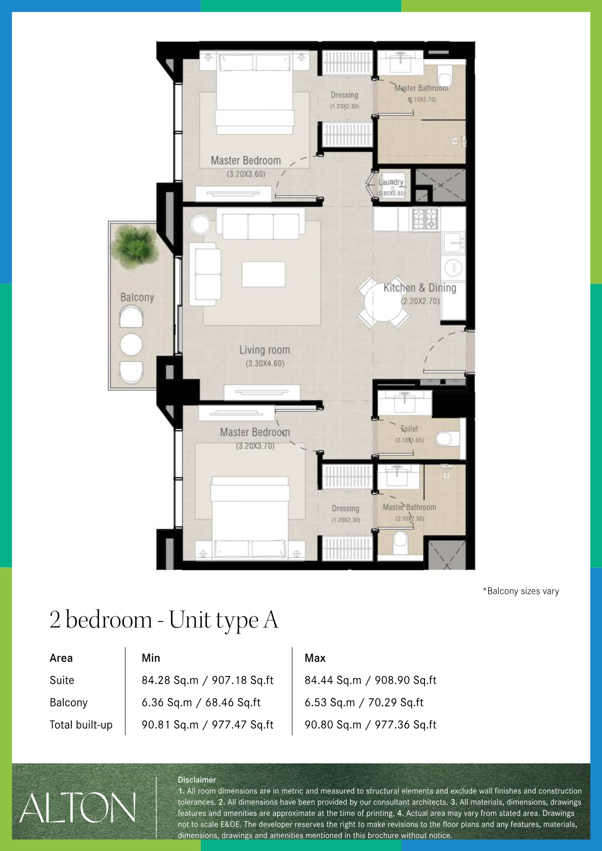 Alton 2BR floor plan