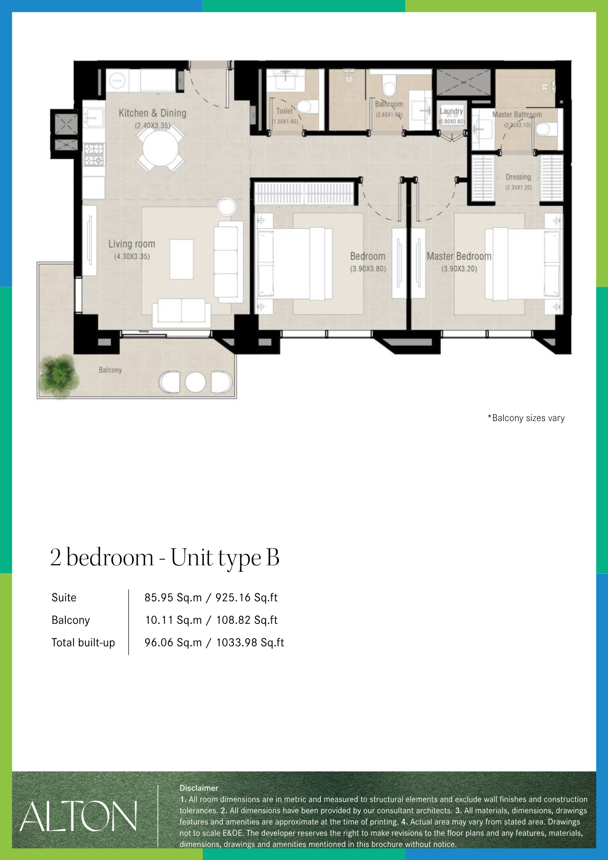 Alton 2BR floor plan