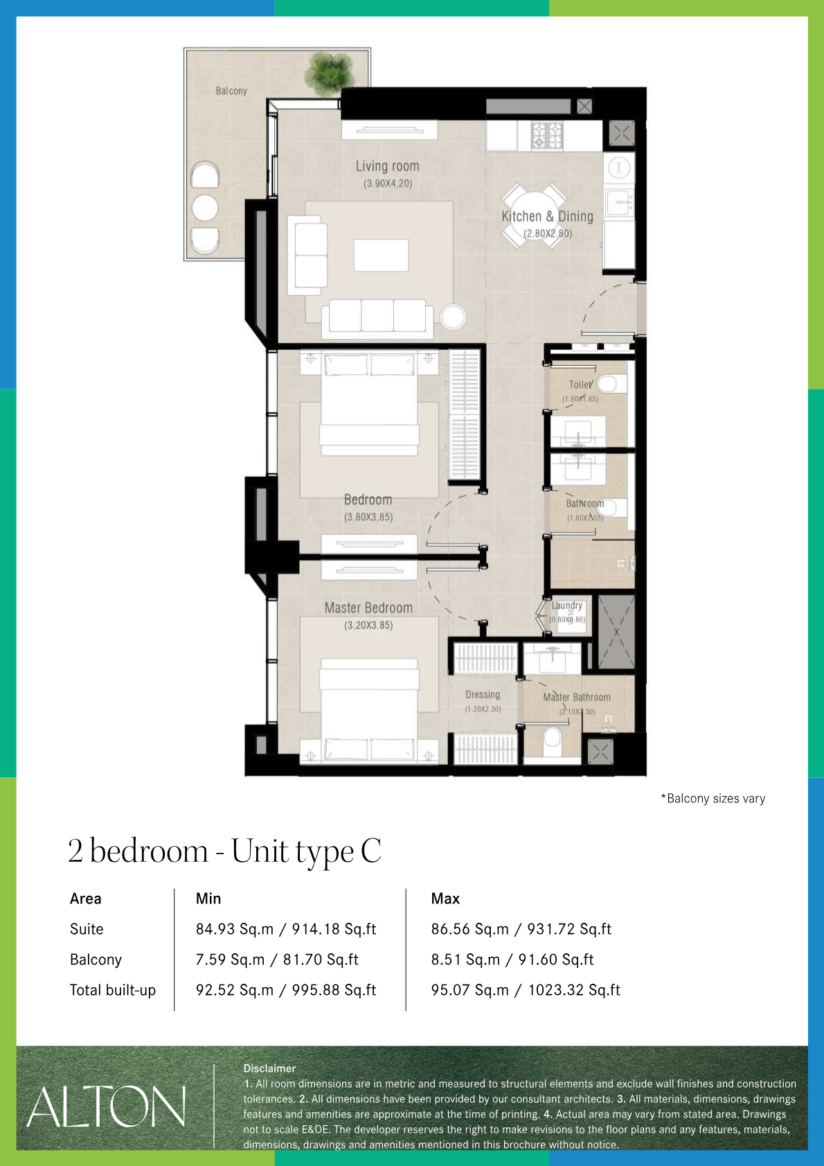 Alton 2BR floor plan