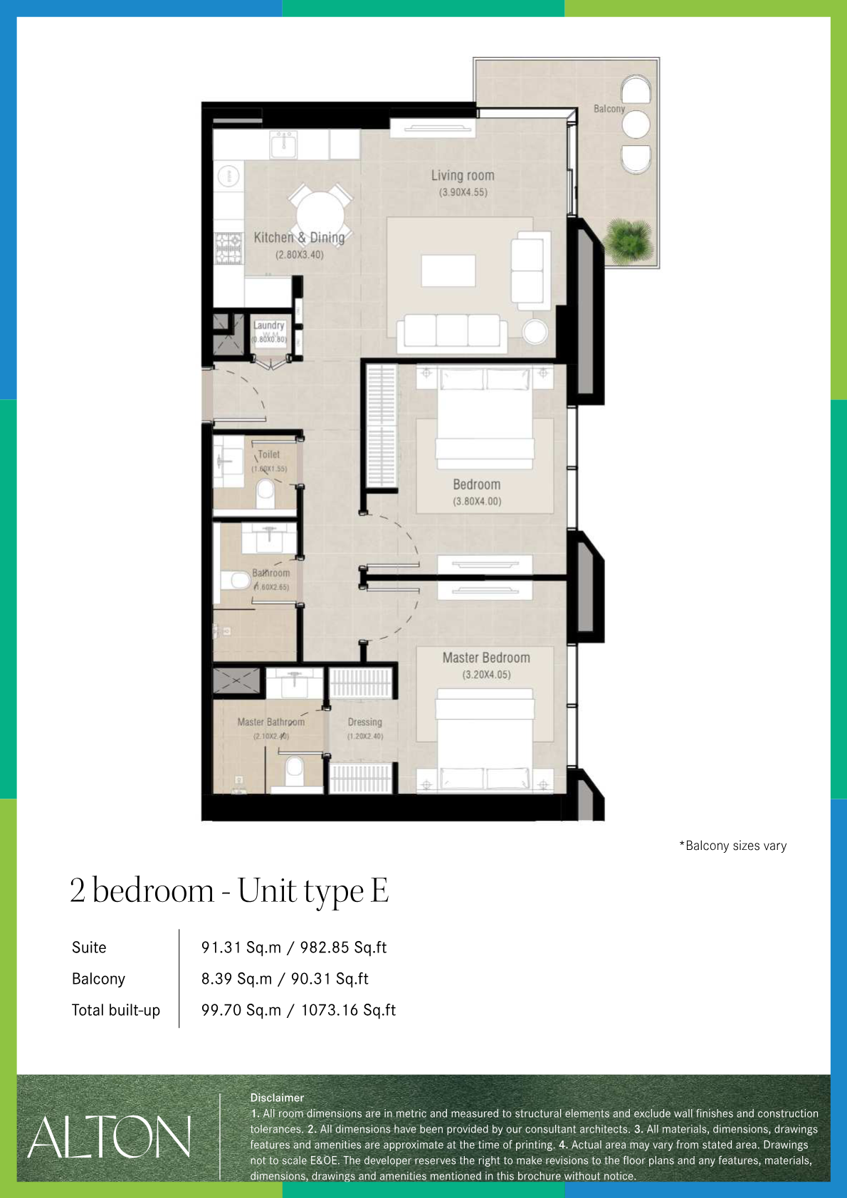 Alton 2BR floor plan