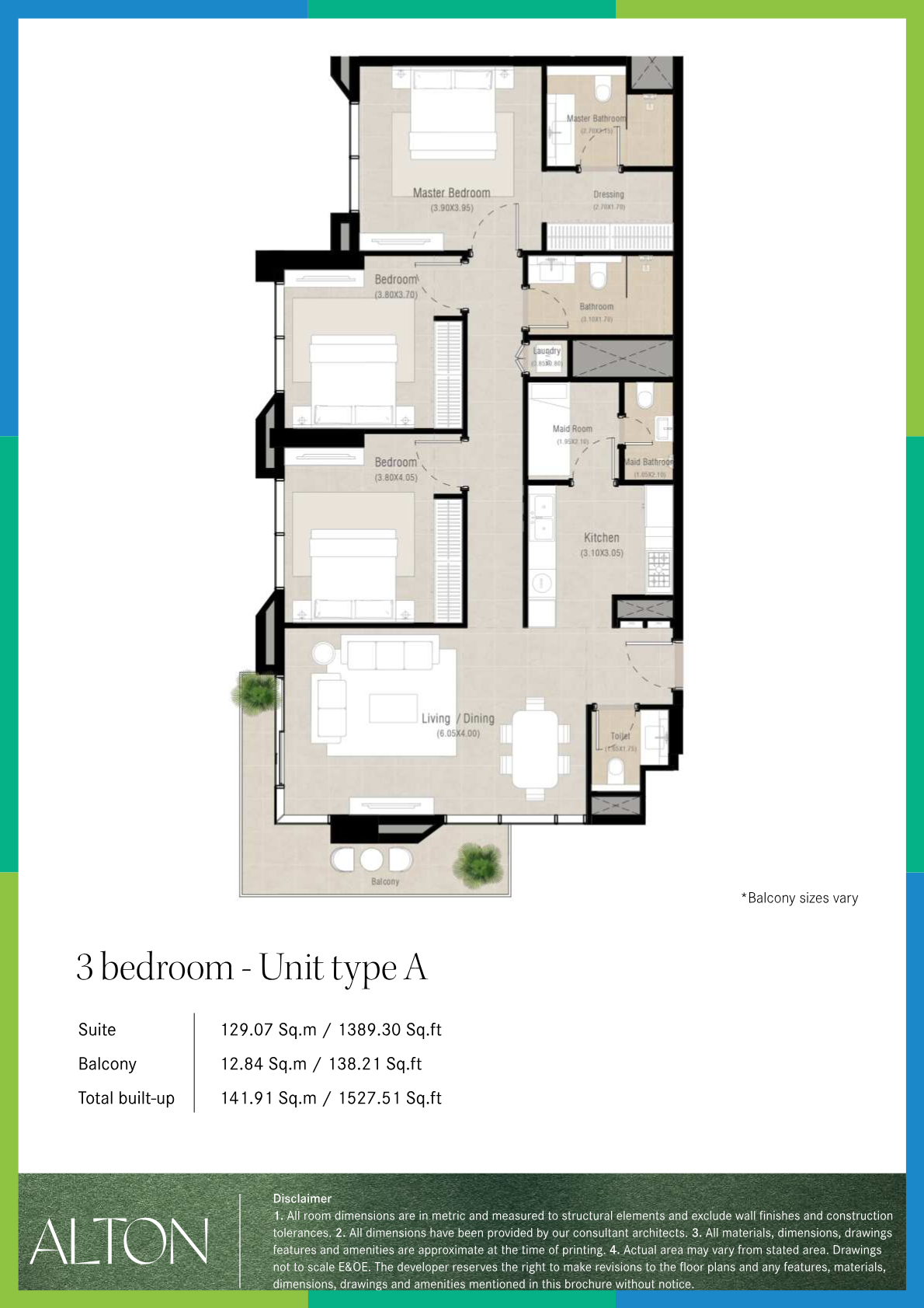 Alton 3BR floor plan