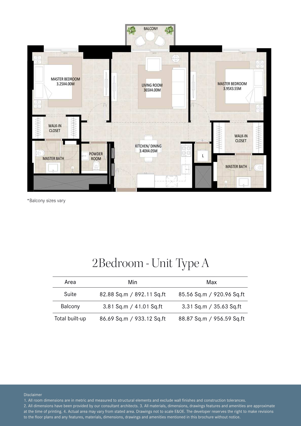 Odessa 2BR floor plan