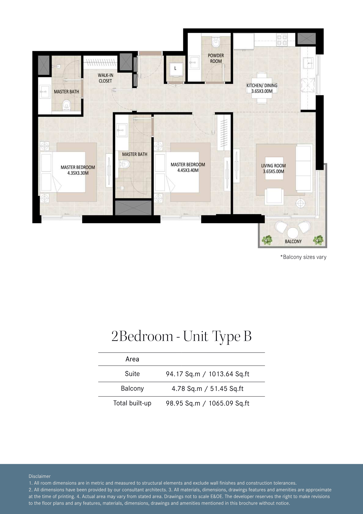 Odessa 2BR floor plan