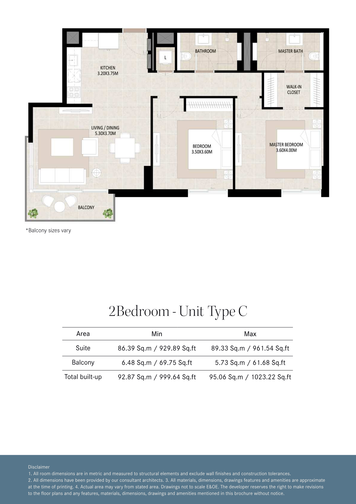 Odessa 2BR floor plan