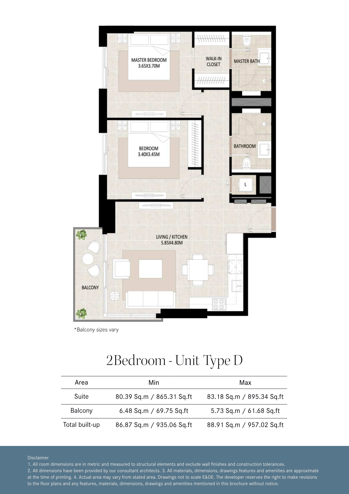 Odessa 2BR floor plan