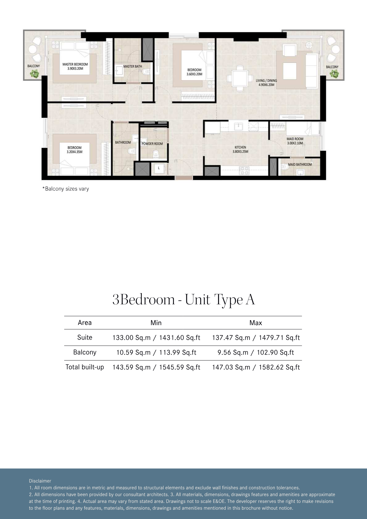 Odessa 3BR floor plan