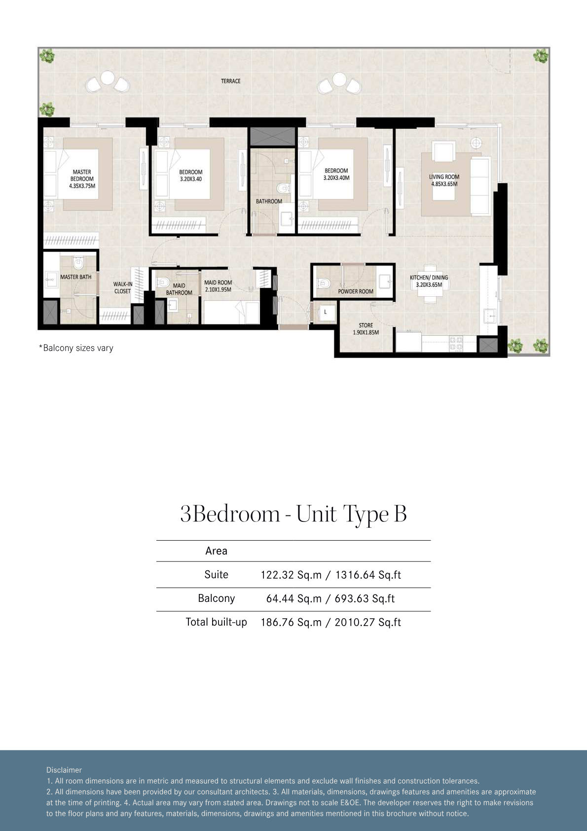 Odessa 3BR floor plan