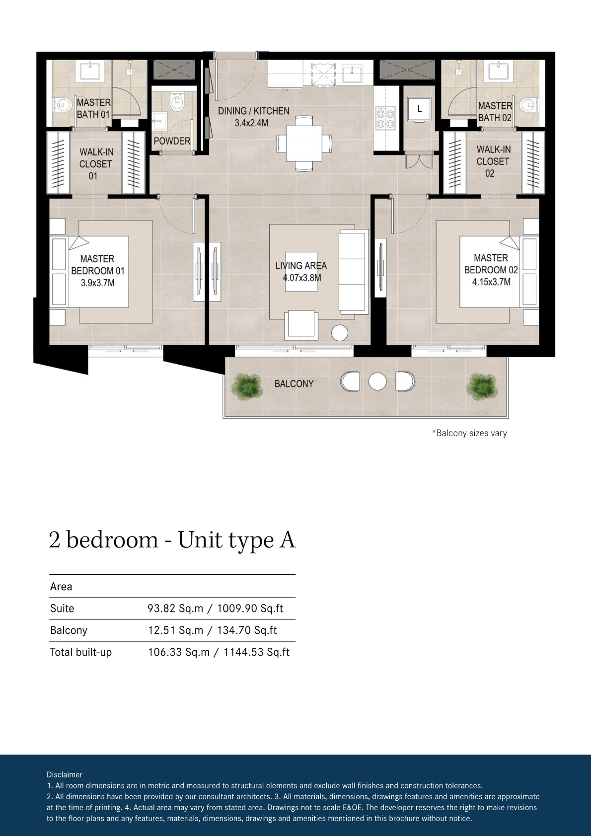 Hillcrest 2BR floor plan