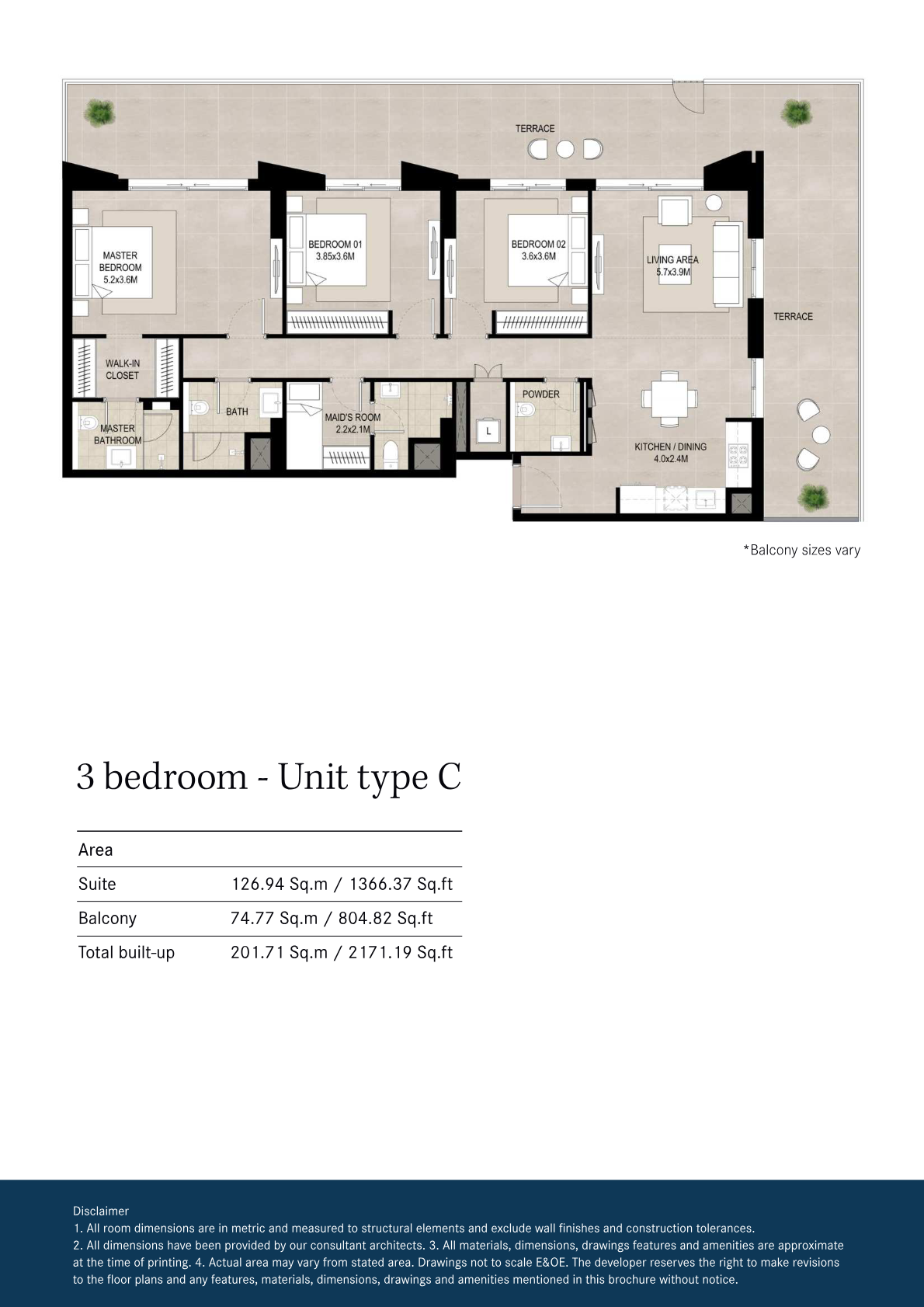 Hillcrest 3BR floor plan