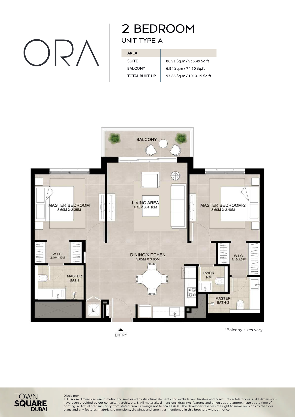 Ora 2BR floor plan