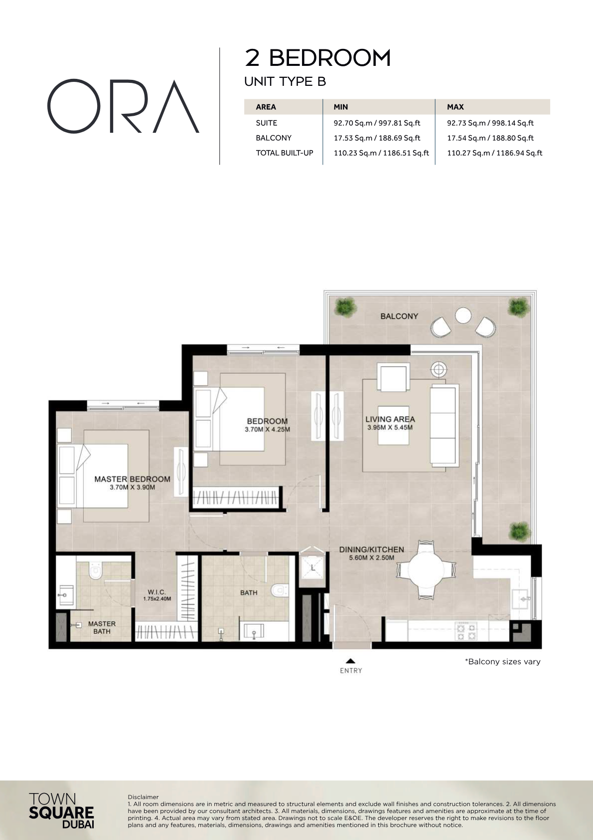 Ora 2BR floor plan