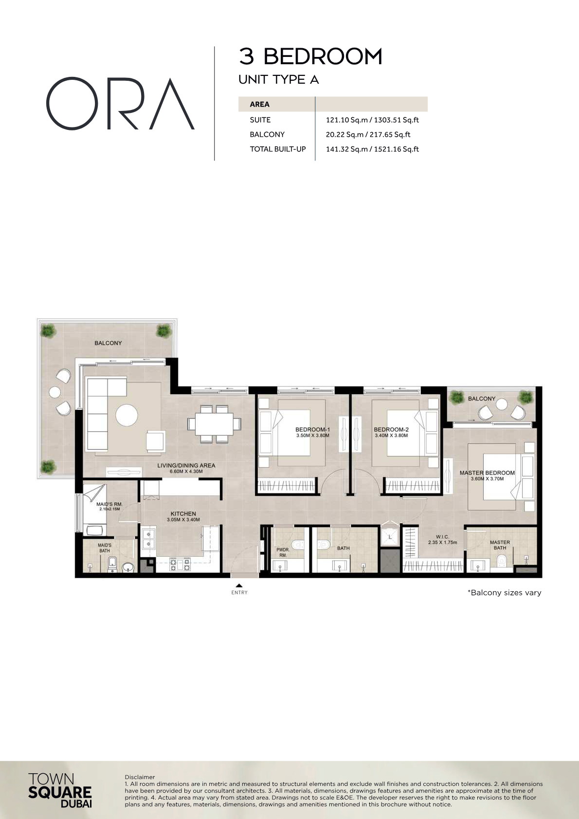Ora 3BR floor plan