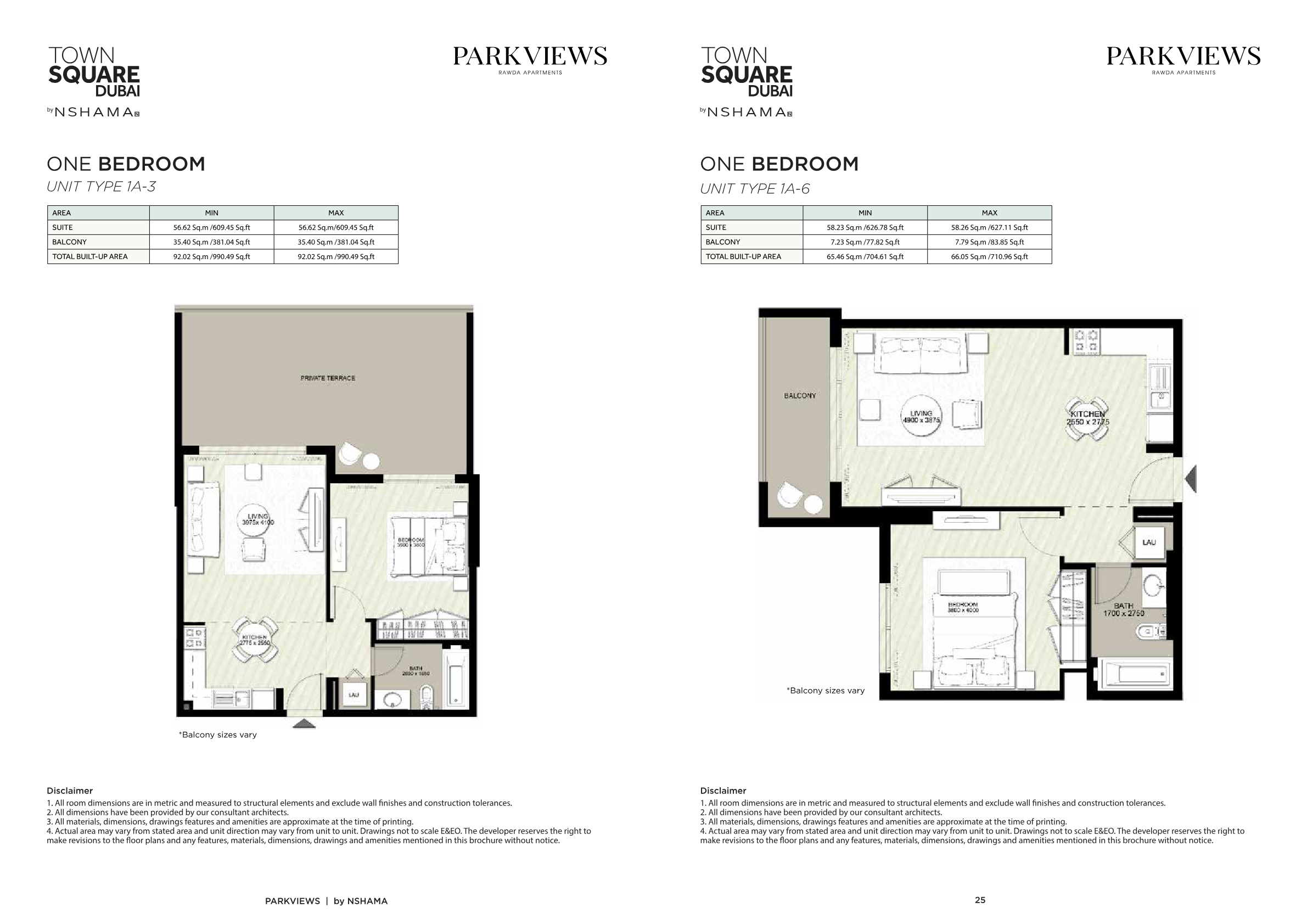 Parkviews 1BR floor plan