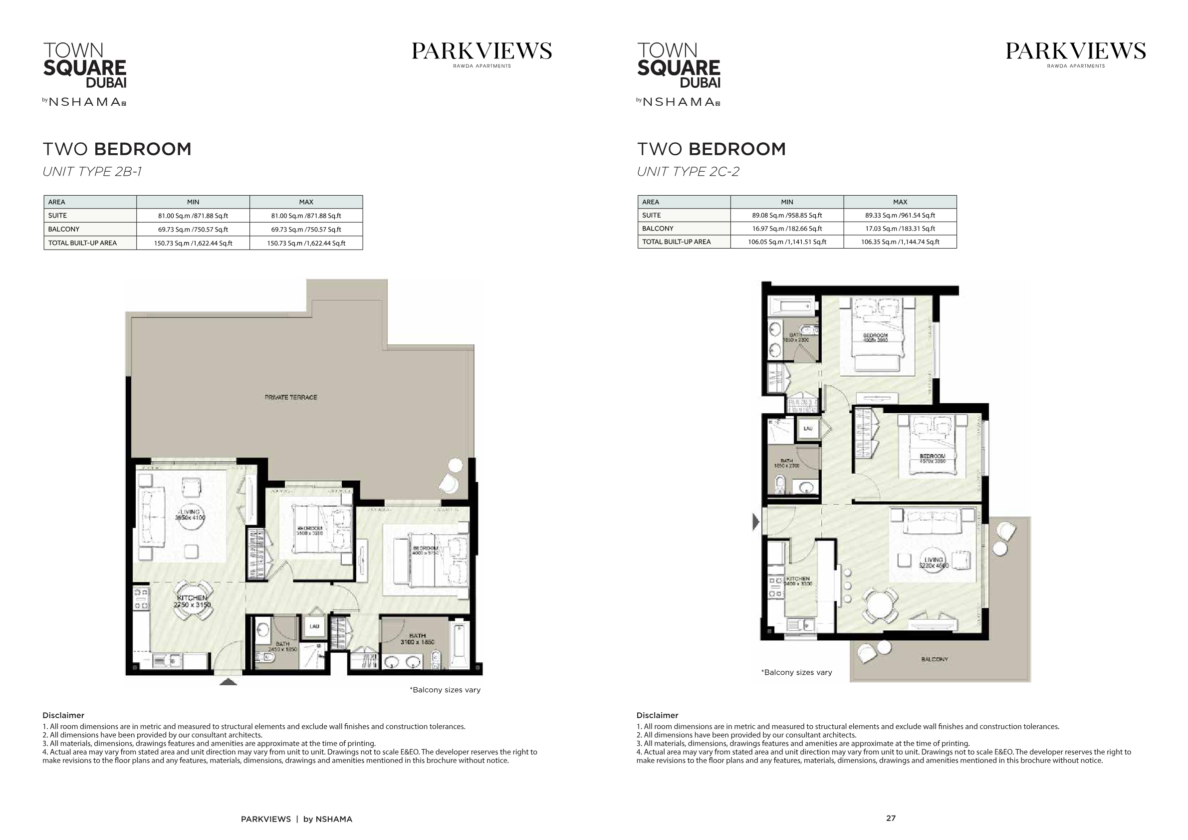 Parkviews 2BR floor plan