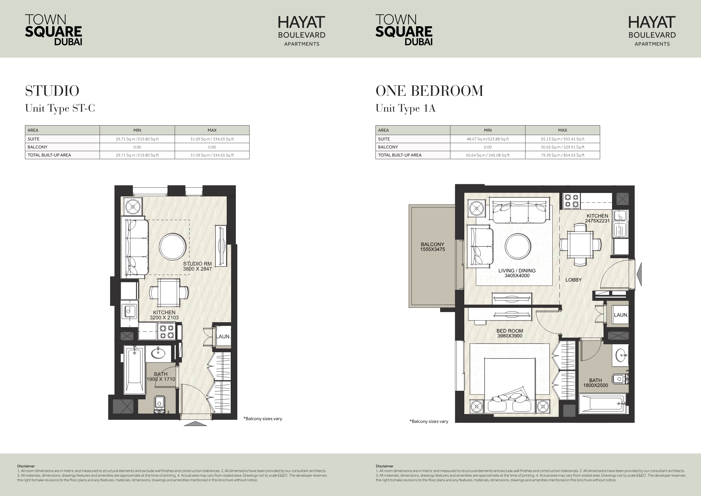 Hayat Boulevard Apartments Studio floor plan