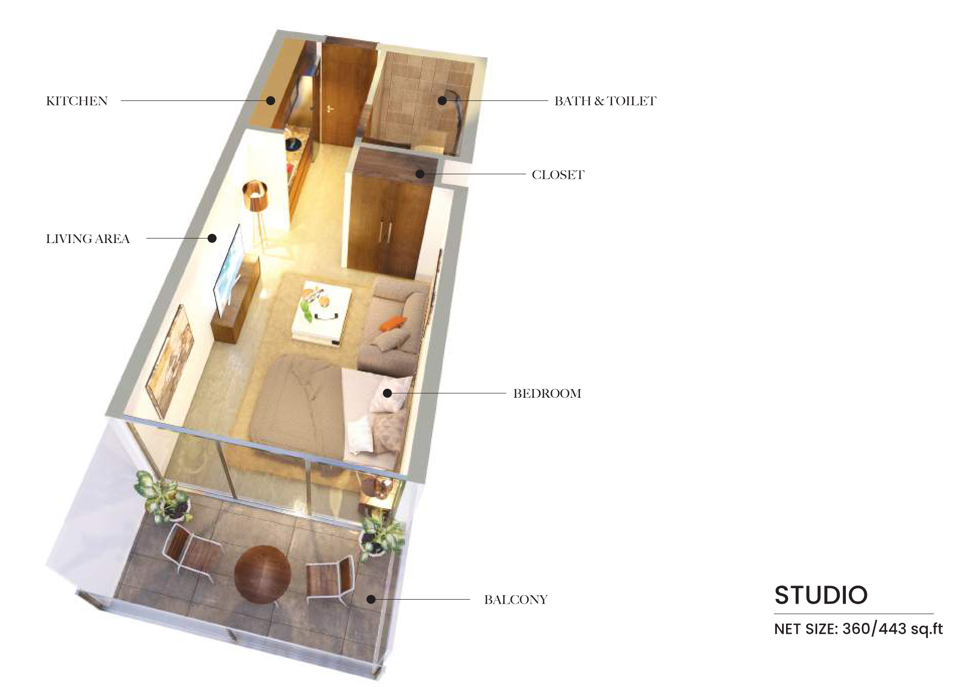 SAMANA Hills Studio floor plan