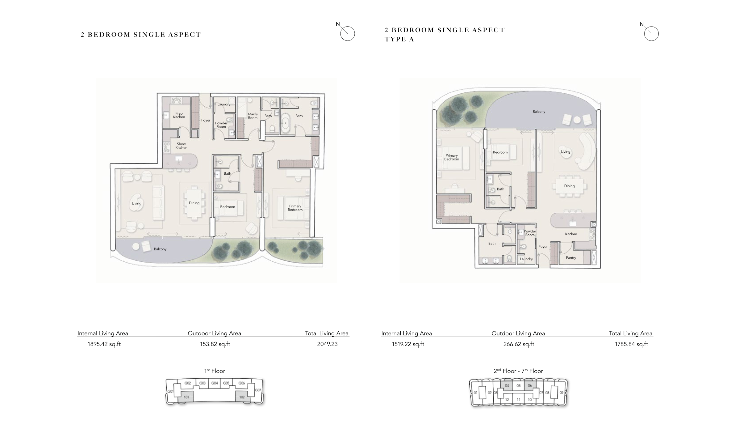 Ocean House 2BR floor plan