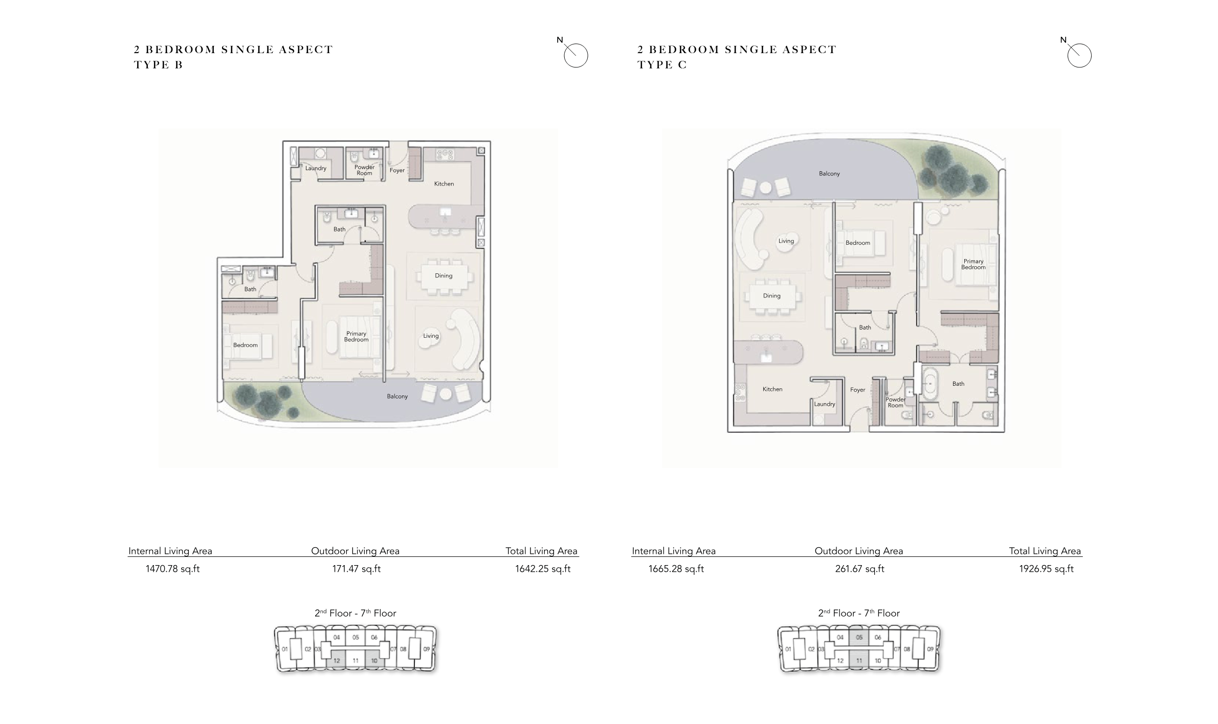 Ocean House 2BR floor plan
