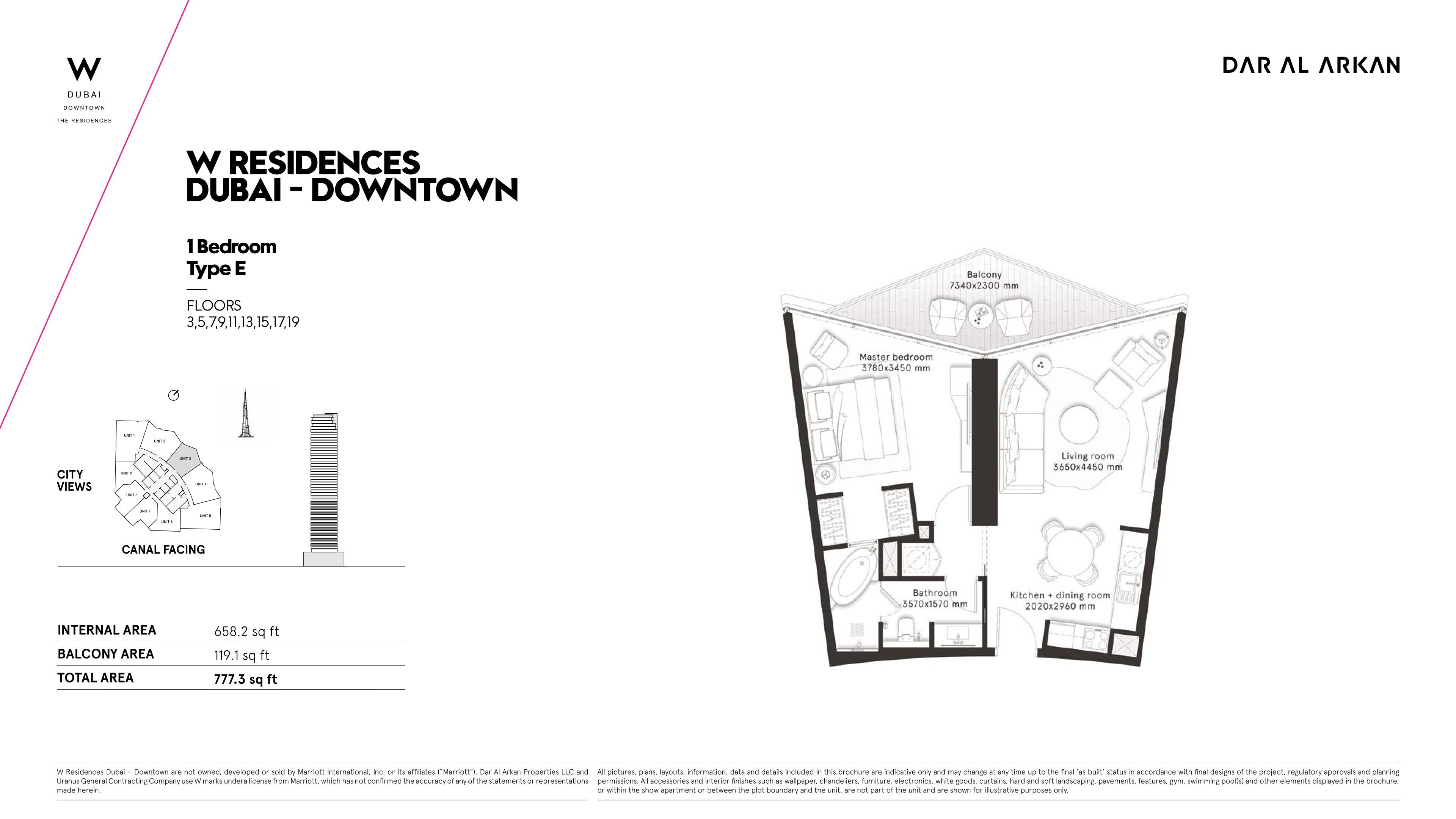 W Residences 1BR floor plan