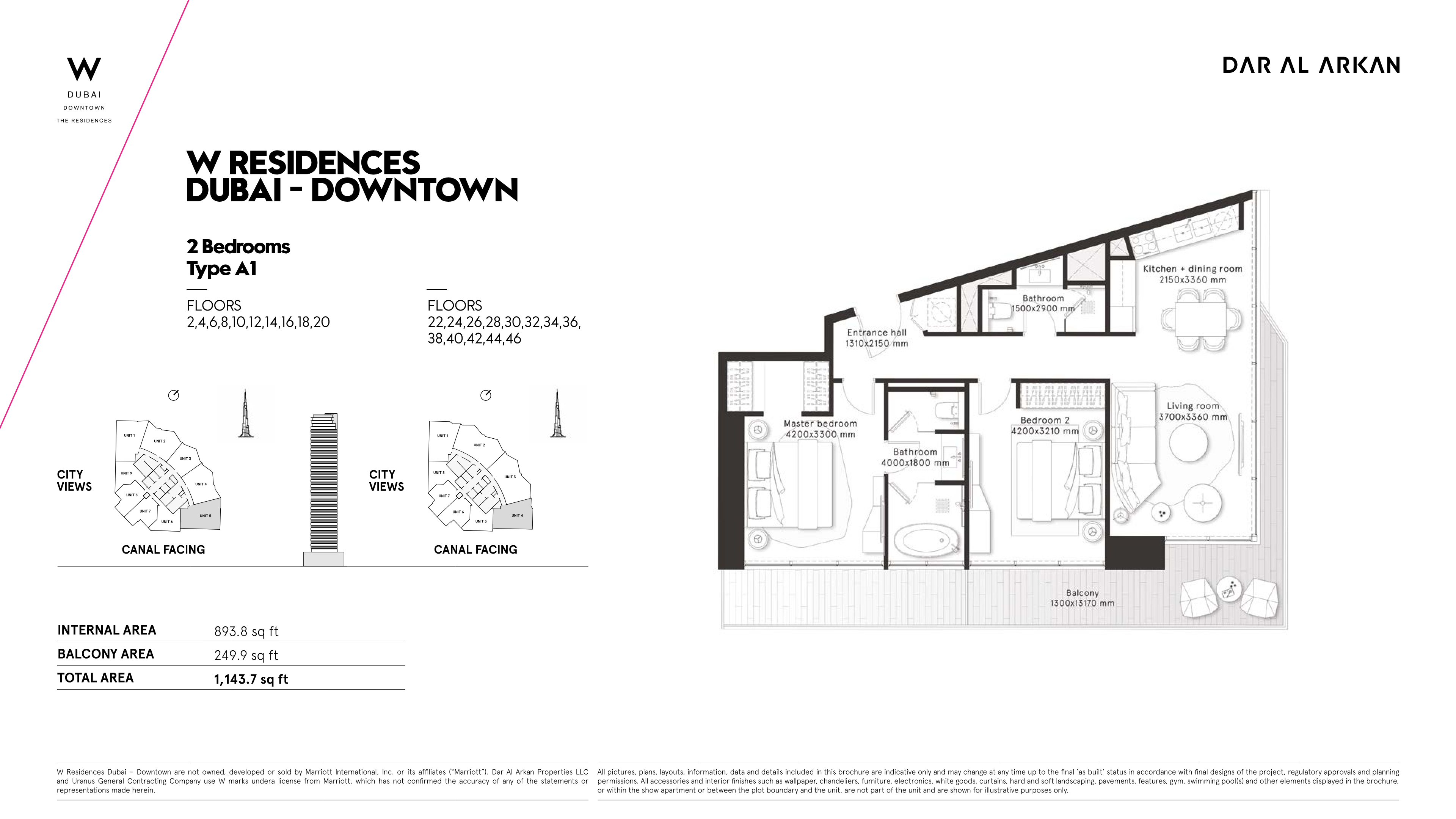W Residences 2BR floor plan