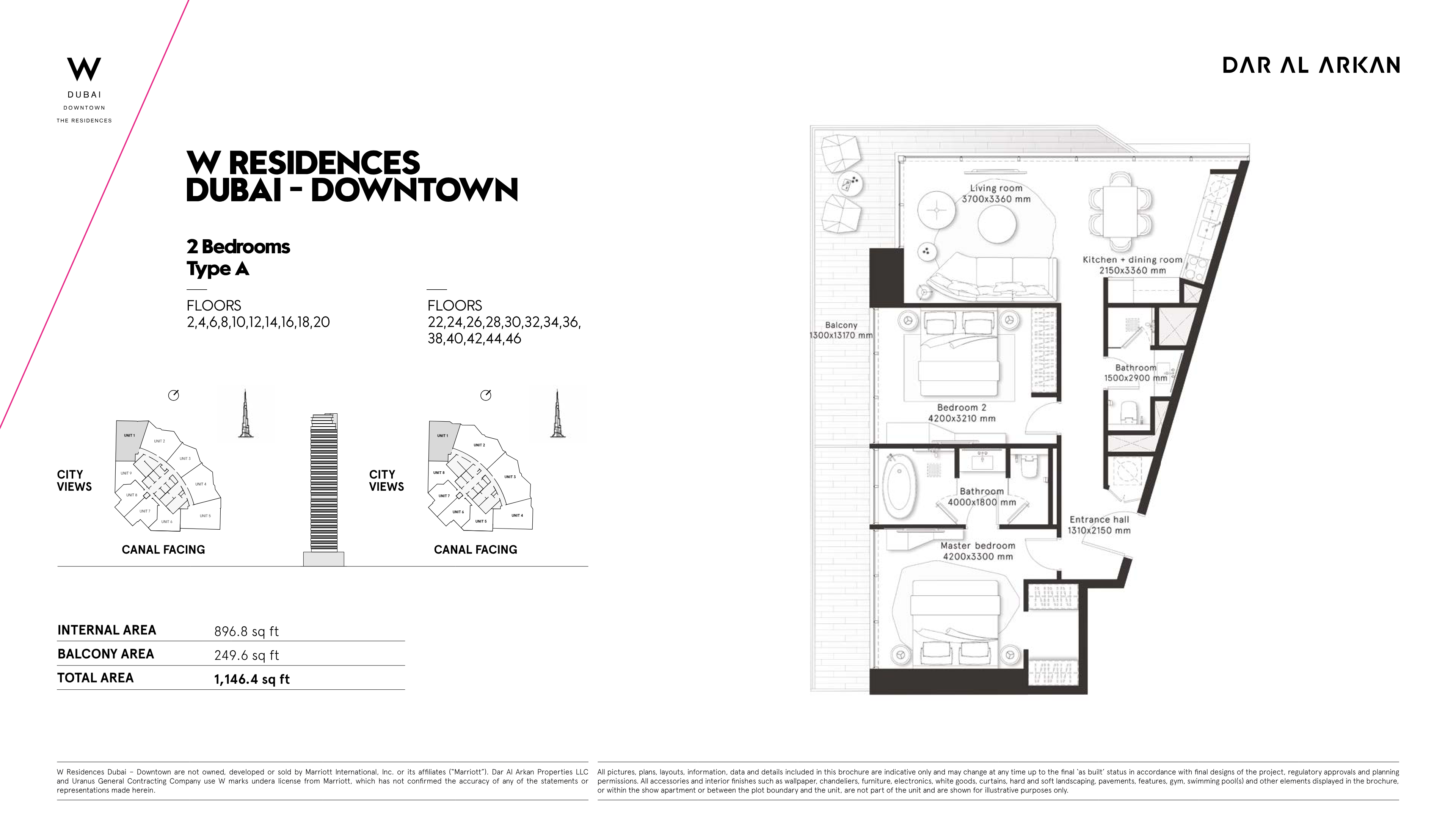 W Residences 2BR floor plan
