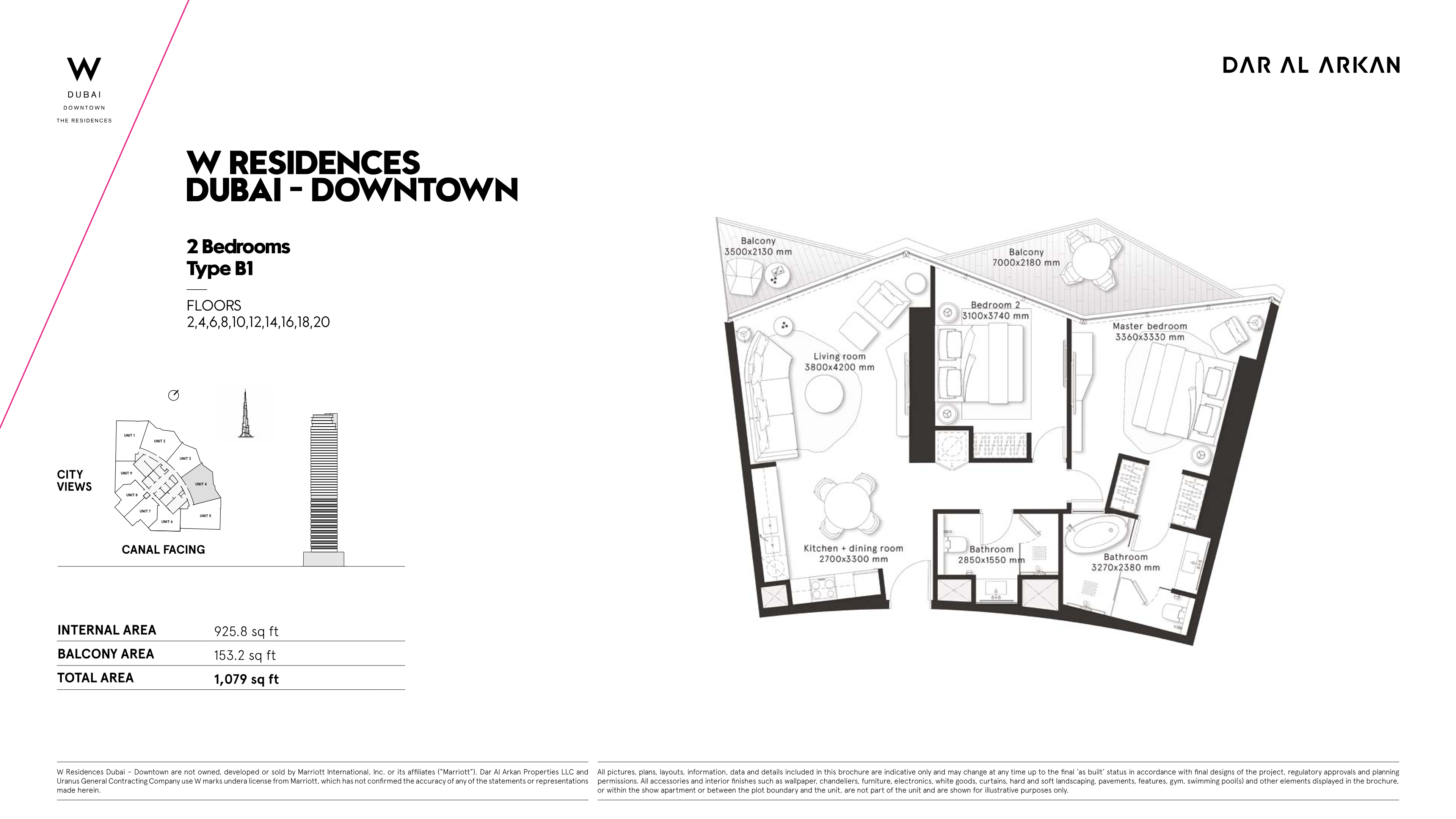 W Residences 2BR floor plan