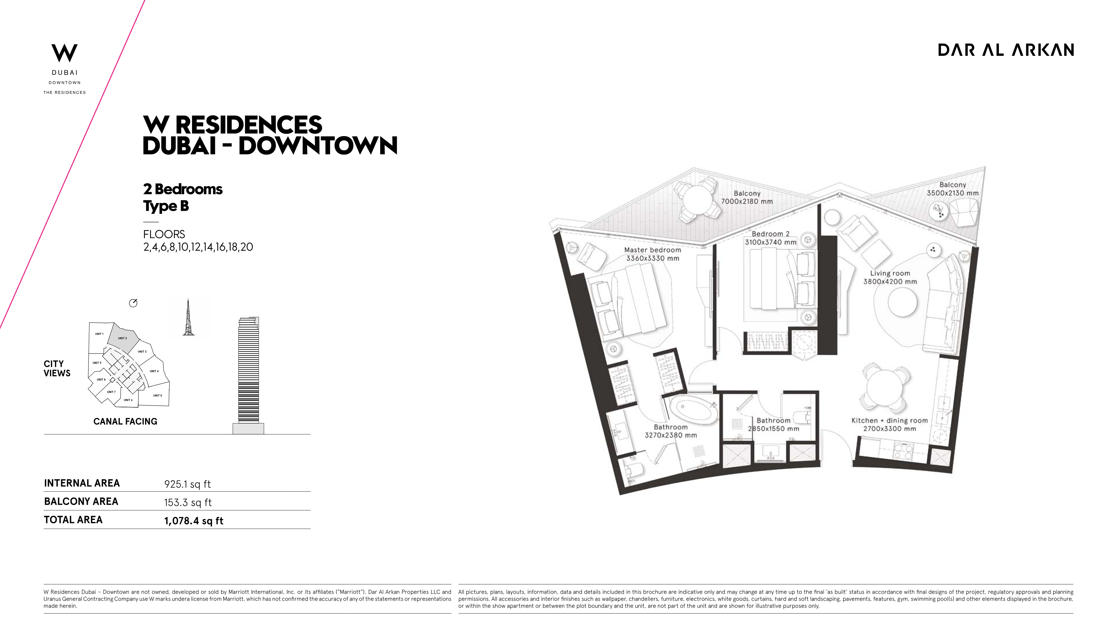 W Residences 2BR floor plan