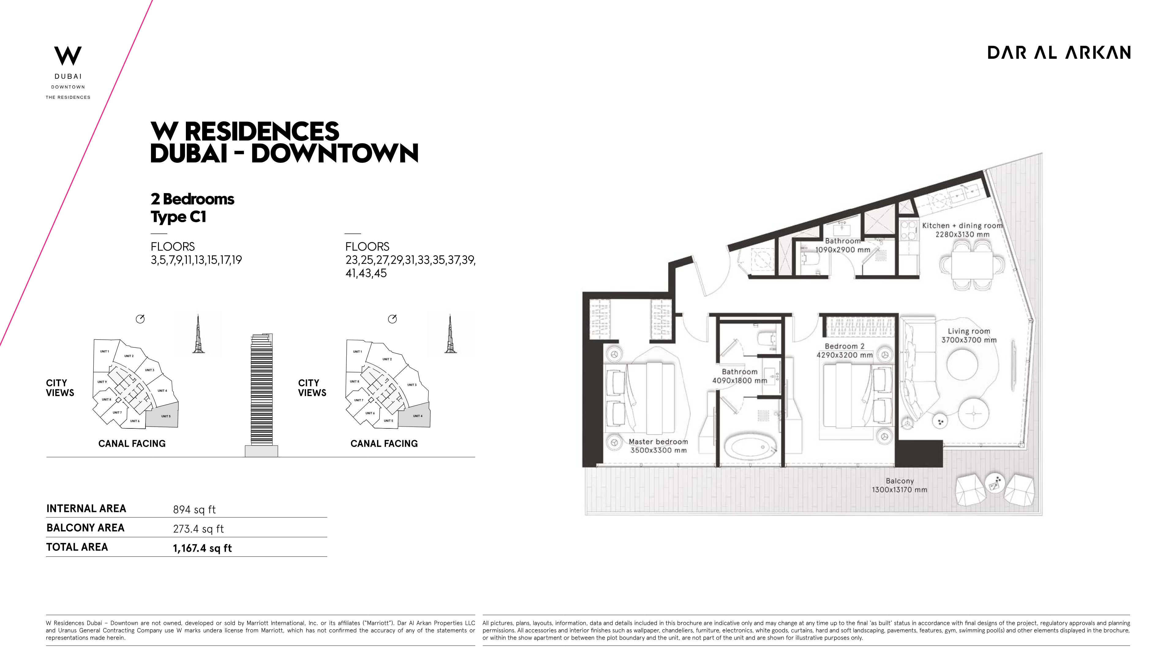 W Residences 2BR floor plan