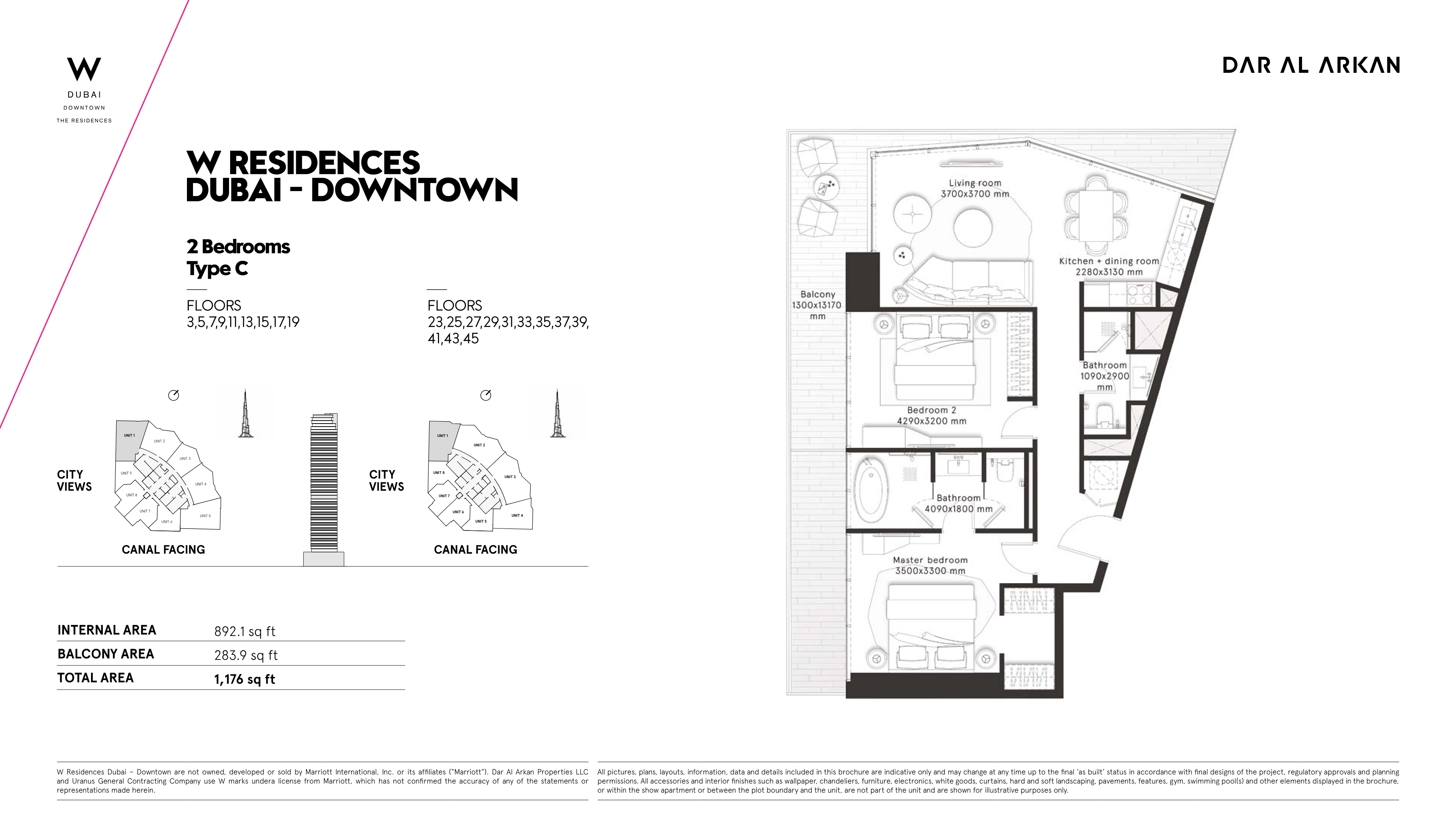 W Residences 2BR floor plan