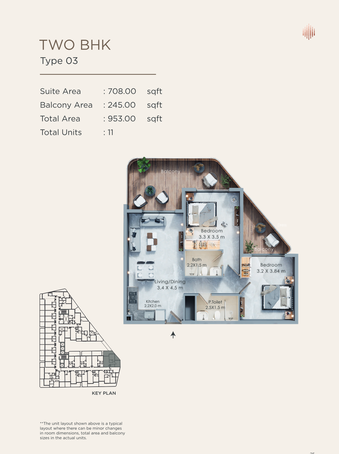 Terra Tower 2BR floor plan